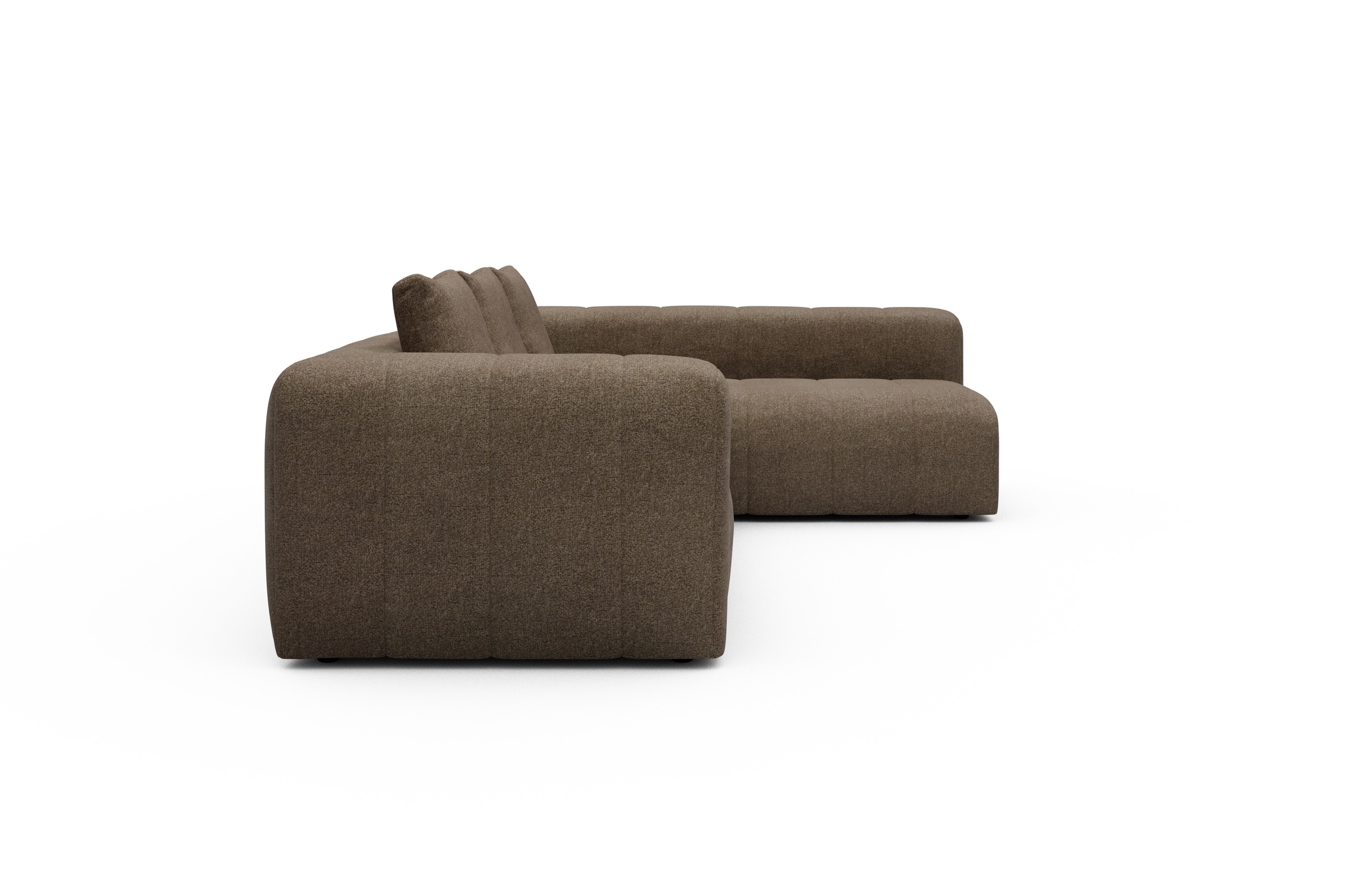 Ecksofa Hugo 2x 2,5-Sitzer Armlehne links Aivi-Khaki-Brown