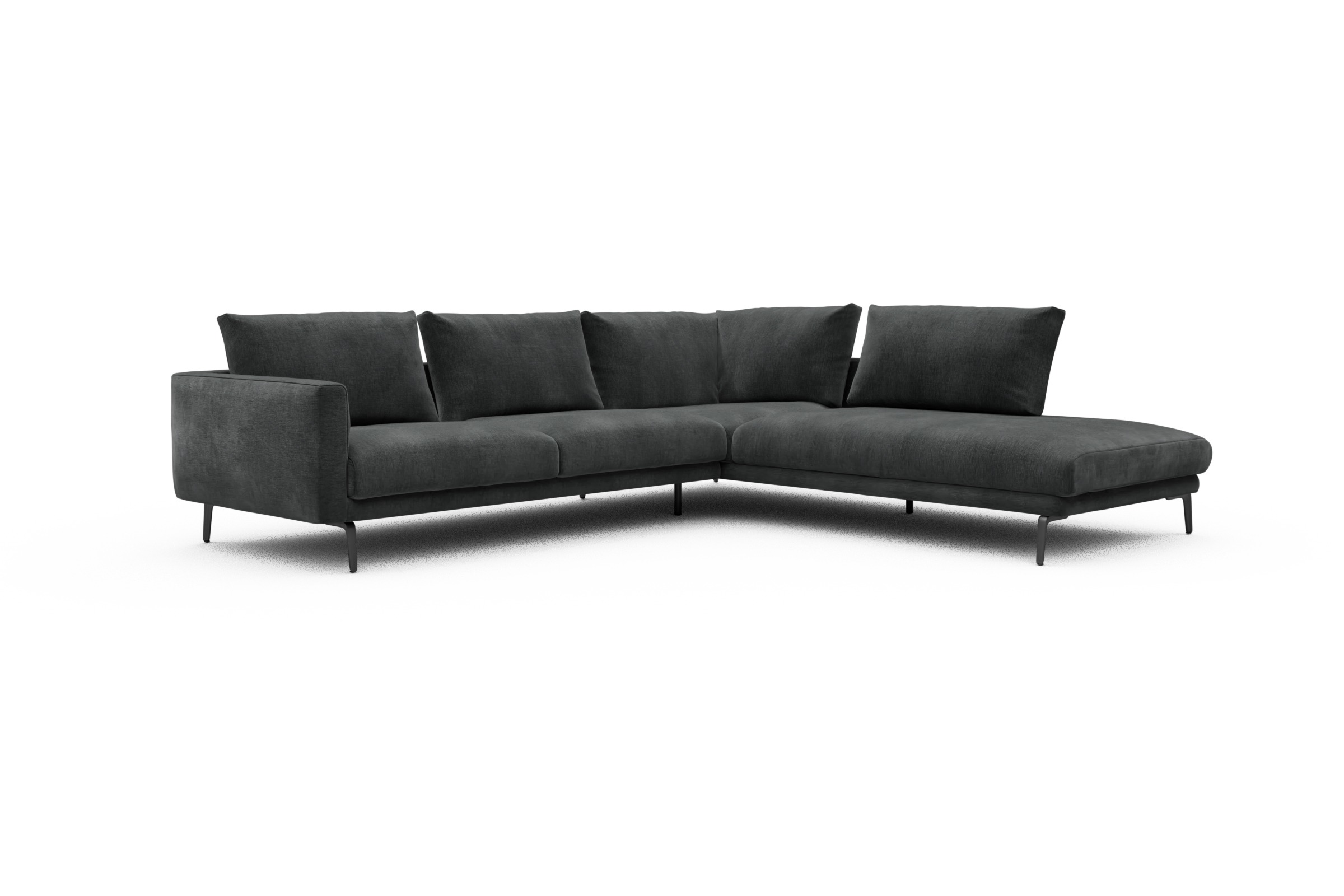 Ecksofa Karl Relax-Ecke rechts mit 2,5-Sitzer Smooth-Deep-Warm-Grey