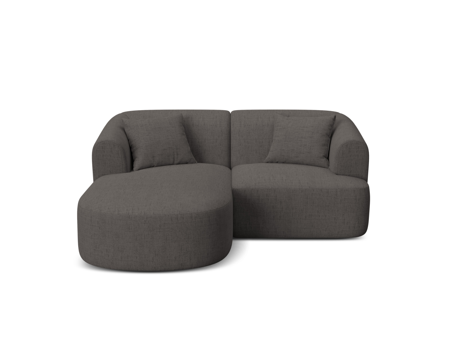 Cosmopolitan Design Ecksofa Campi 3-Sitzer Strukturierter Stoff Moly Grau Links