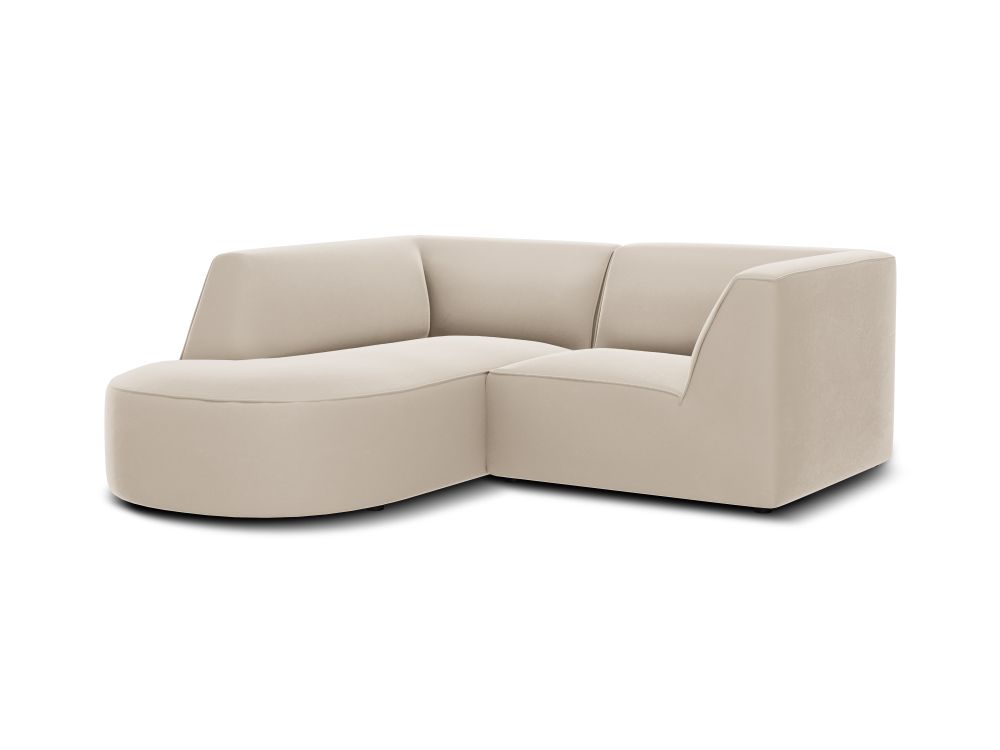 Cosmopolitan Design Ecksofa Siena 3-Sitzer abgerundet Samt Salvador Beige Links