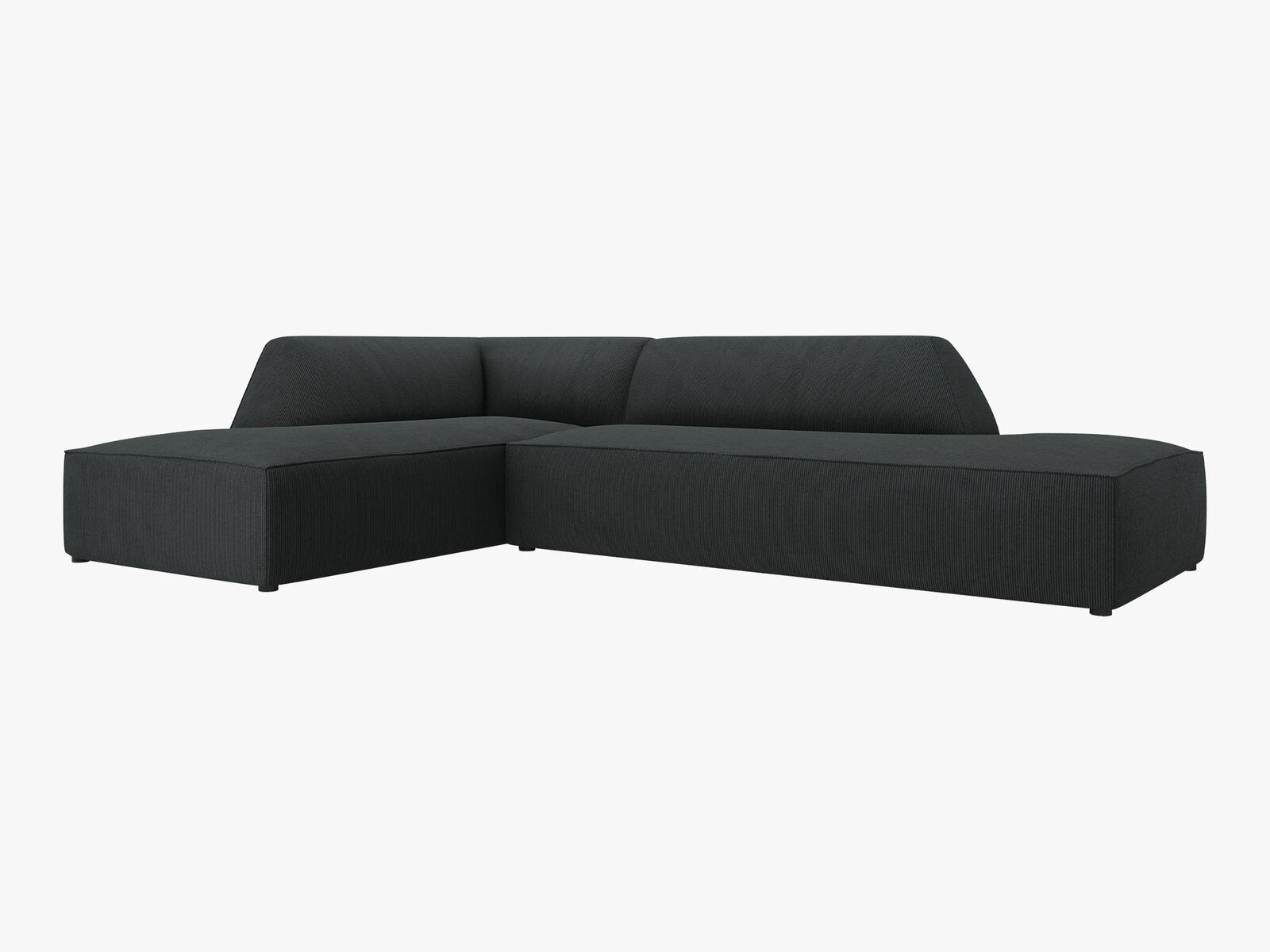 Micadoni Ecksofa Ruby 4-Sitzer Links Kord Scala Schwarz