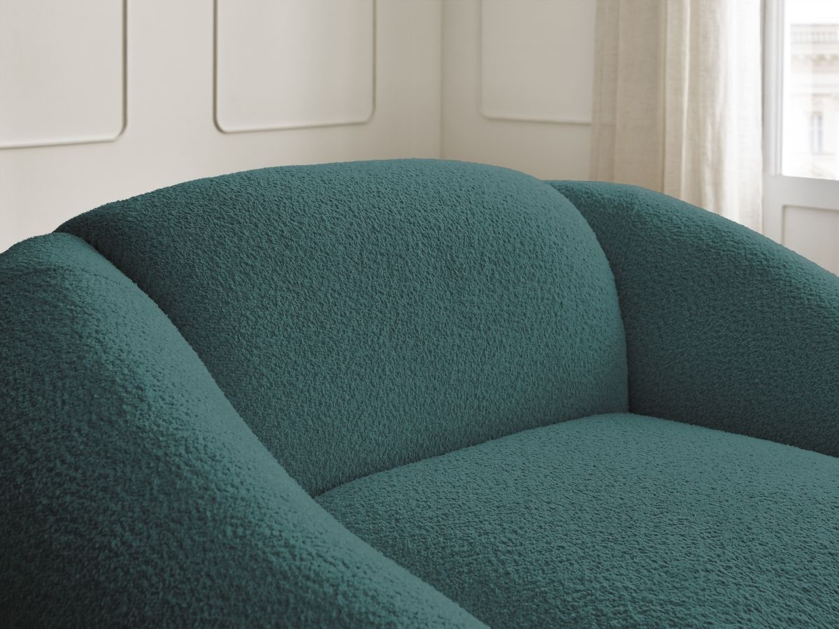 Bobochic Tina Sessel Bouclé-Stoff Hellblau