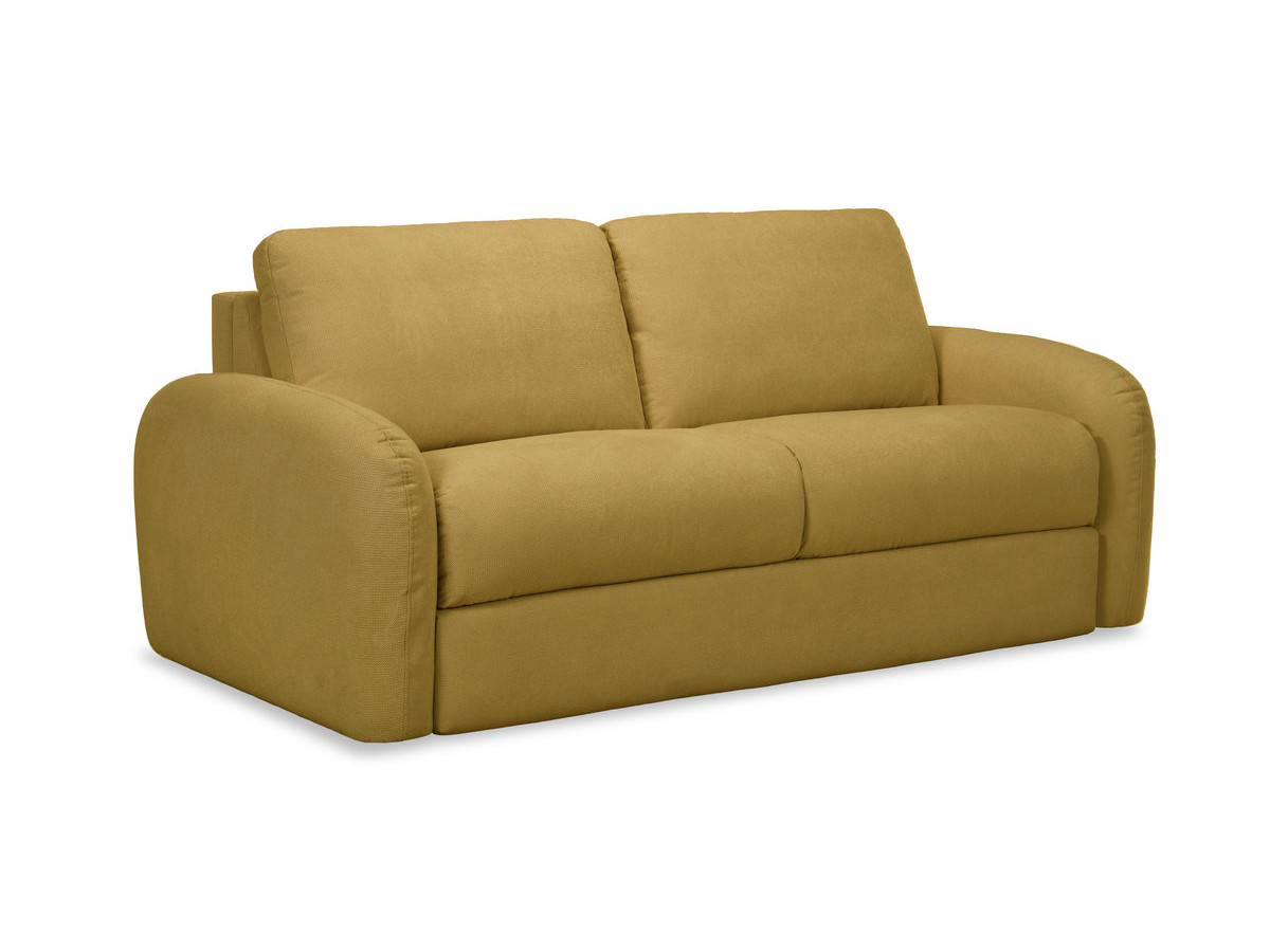 Bobochic Kenan Schlafsofa 3-Sitzer Stoff Gelb, Liegefläche 140 × 196 cm