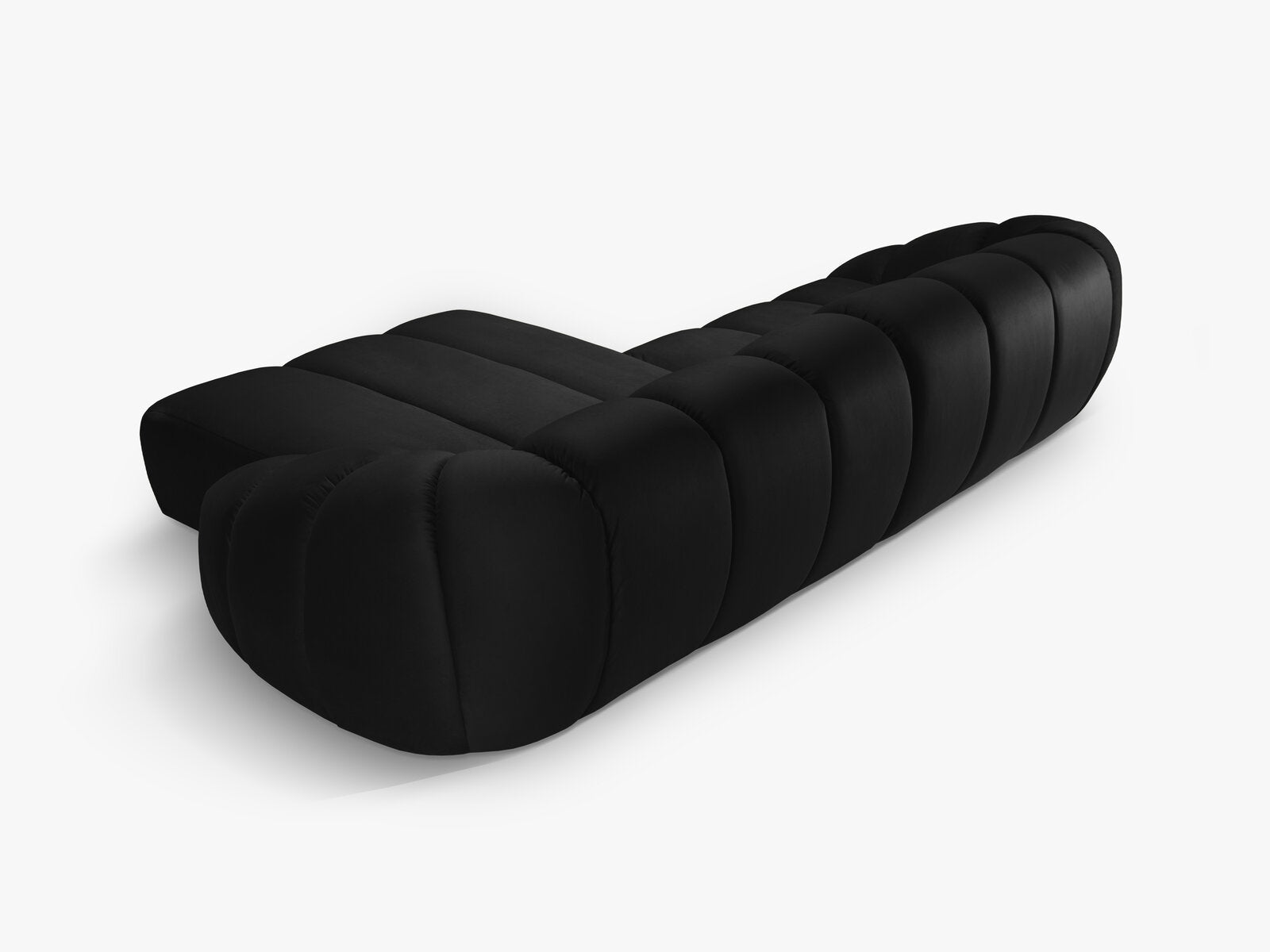 Micadoni Ecksofa Diana 4-Sitzer Rechts Samt Schwarz