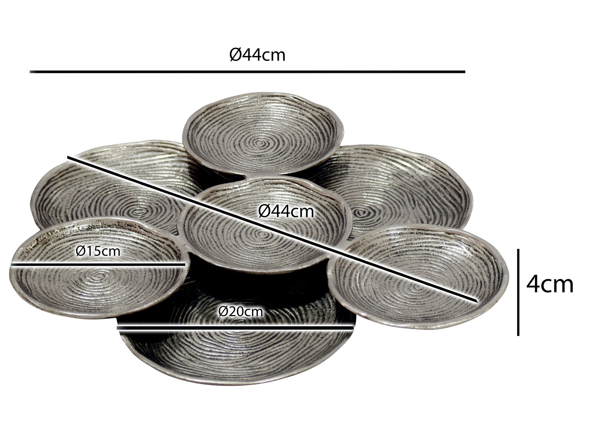 Dekoschale Lomen Aluminium Silber Ø 44 cm