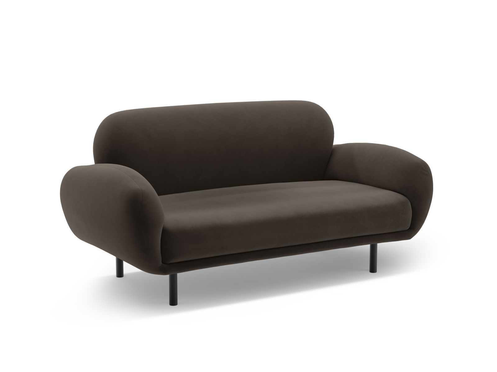 Micadoni Sofa Poppy 2-Sitzer Samt Casino Ebenholz