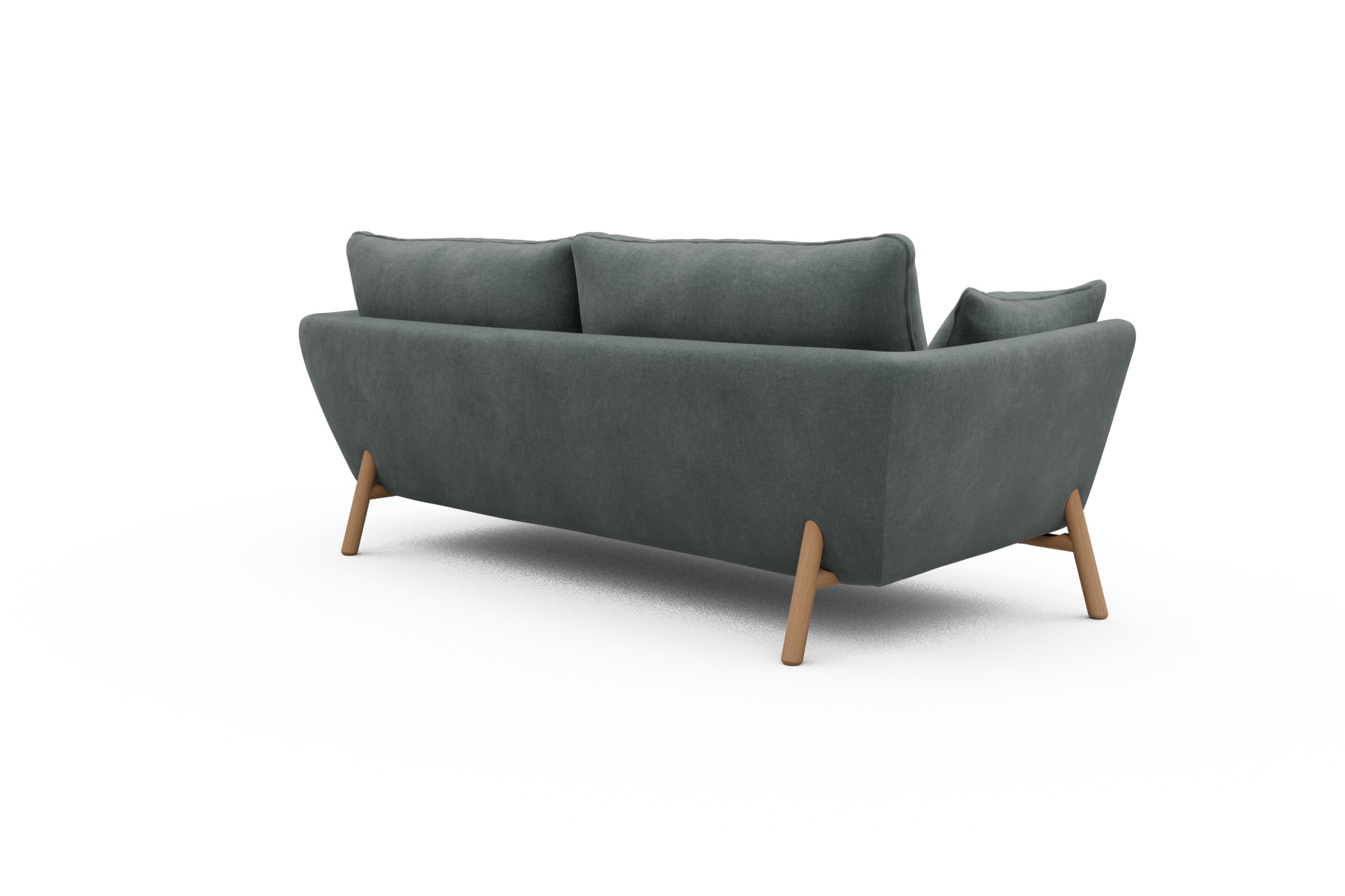 Sofa Emil 3-Sitzer Beinfarbe Eiche Natur Smooth-Silver-Grey