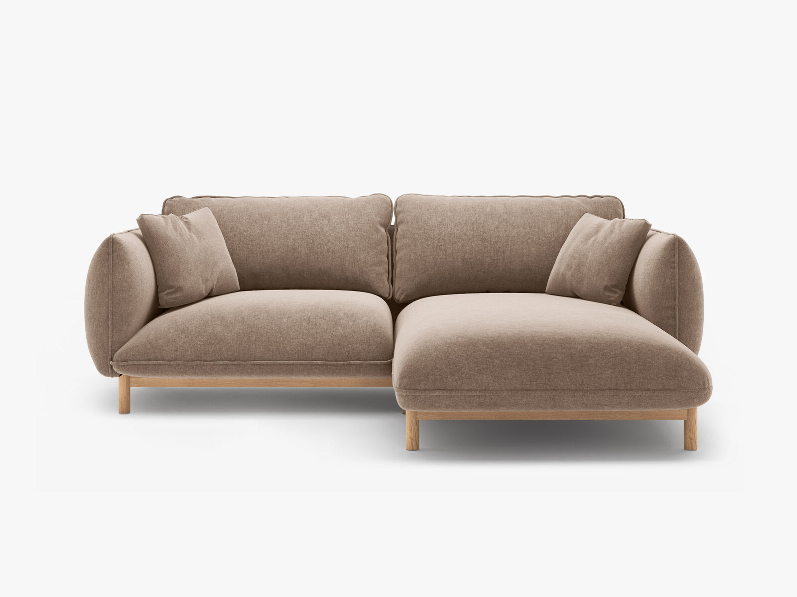 Micadoni Ada Ecksofa 3-Sitzer Rechts Strukturierter Stoff Wind Sand