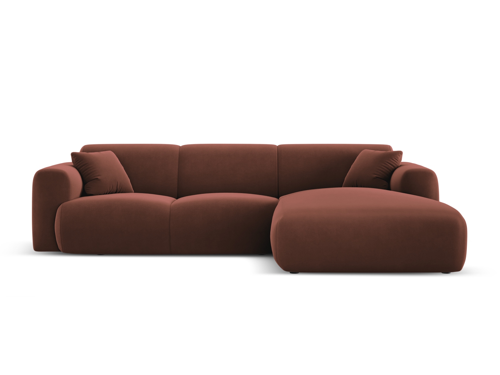 Cosmopolitan Design Ecksofa Nolio 4-Sitzer Samt Casino Cuoio Rechts