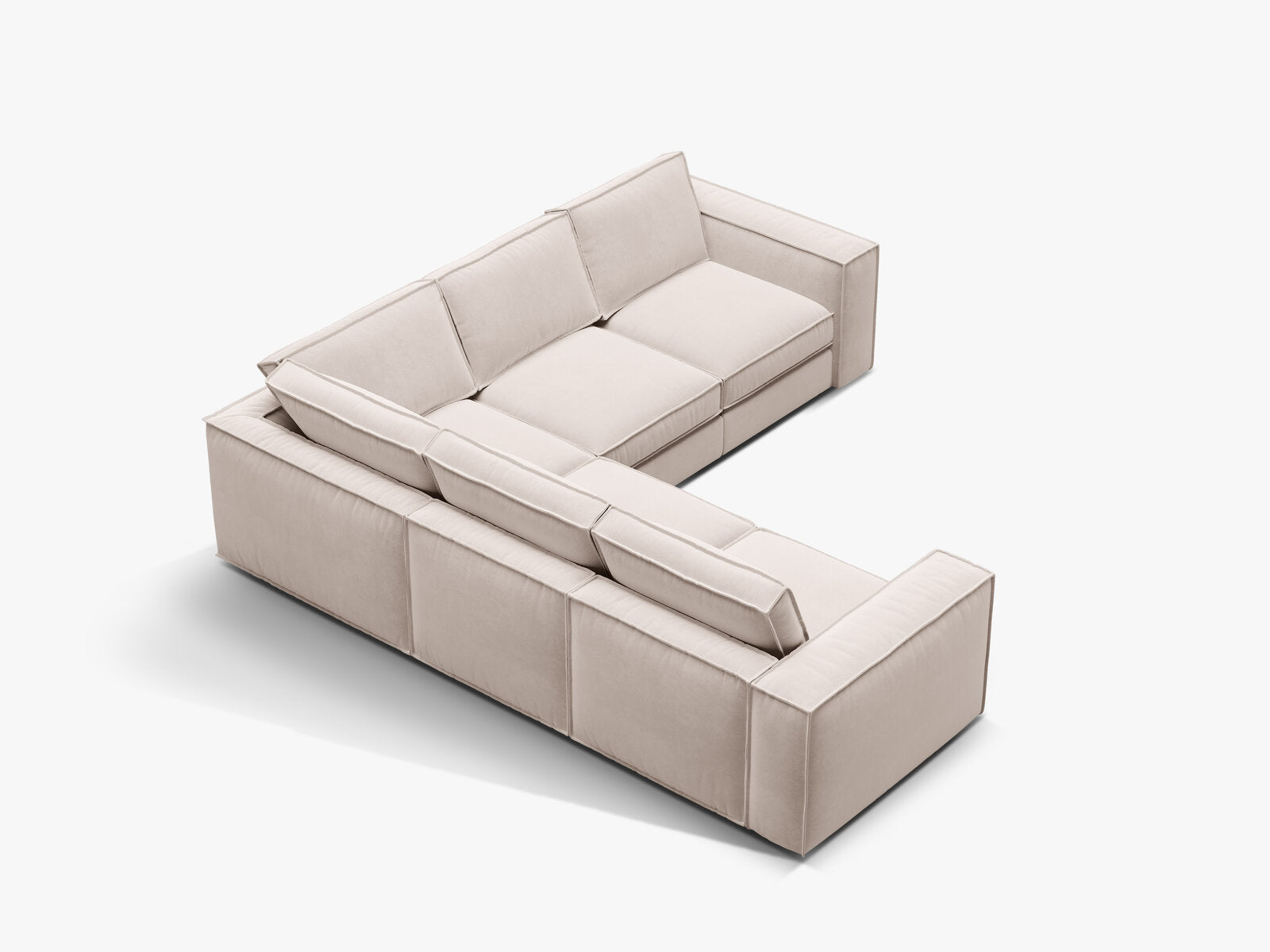 Micadoni symmetrisches modulares Ecksofa Pola 4-Sitzer Beige