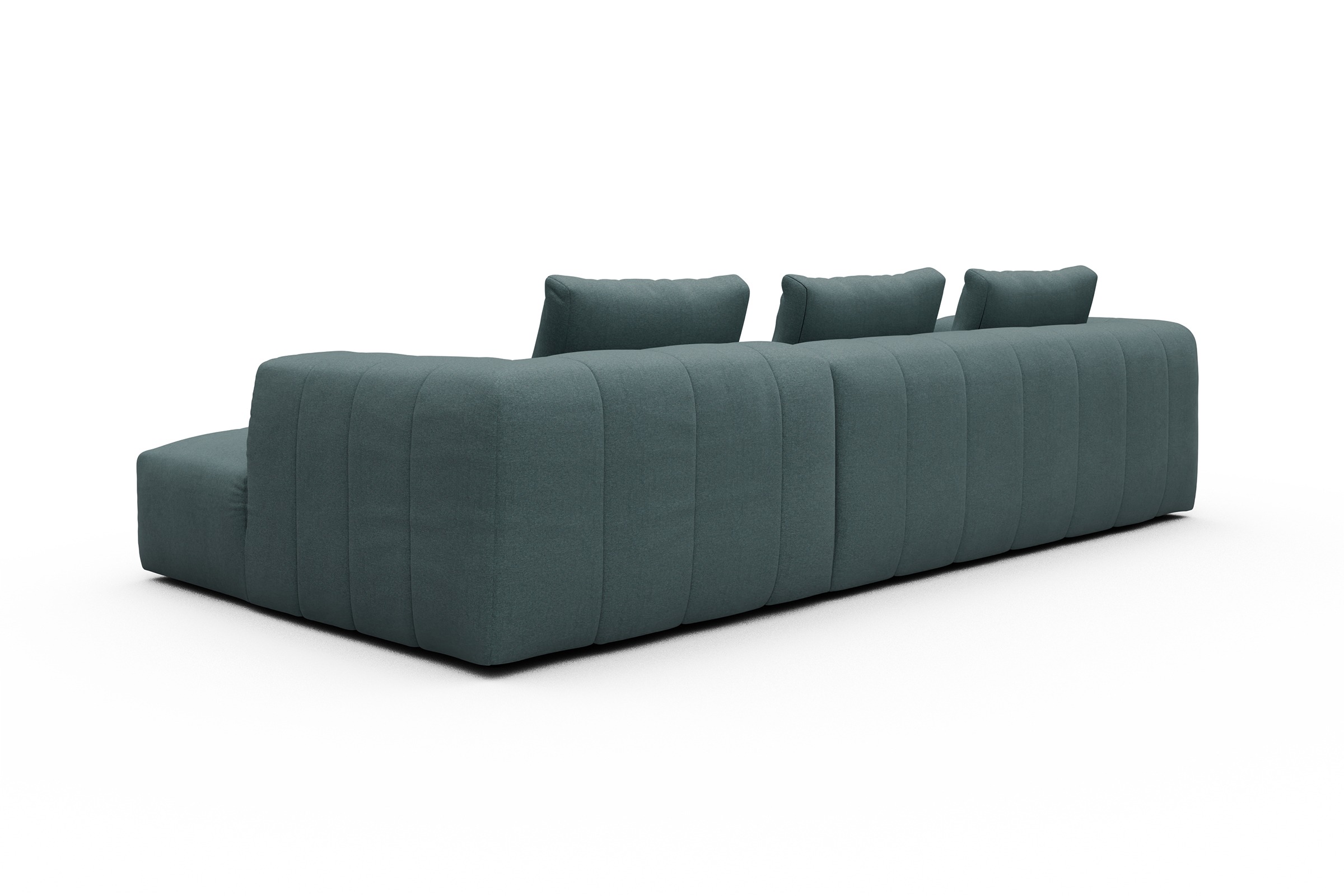 Ecksofa Hugo 2,5-Sitzer Armlehne links mit Chaiselongue Satya-Niagara