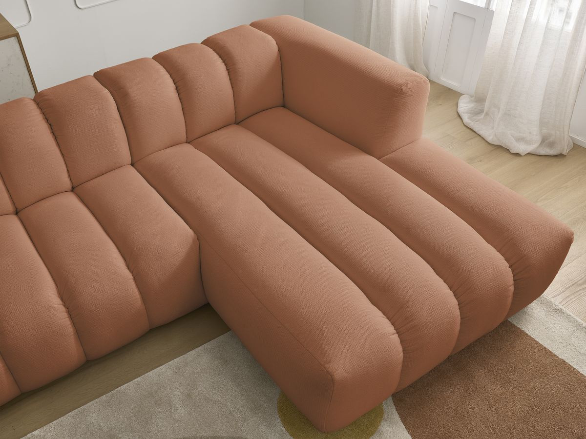 Bobochic Talia Ecksofa Melange-Stoff Orange Ecke rechts