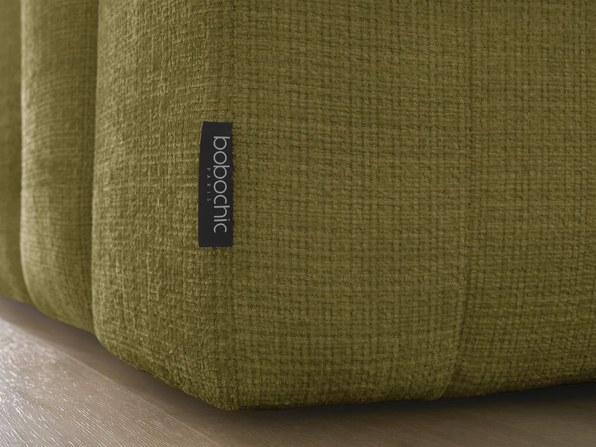 Bobochic Anakin Sofa 3-Sitzer, 2 Kissen Strukturstoff Grün
