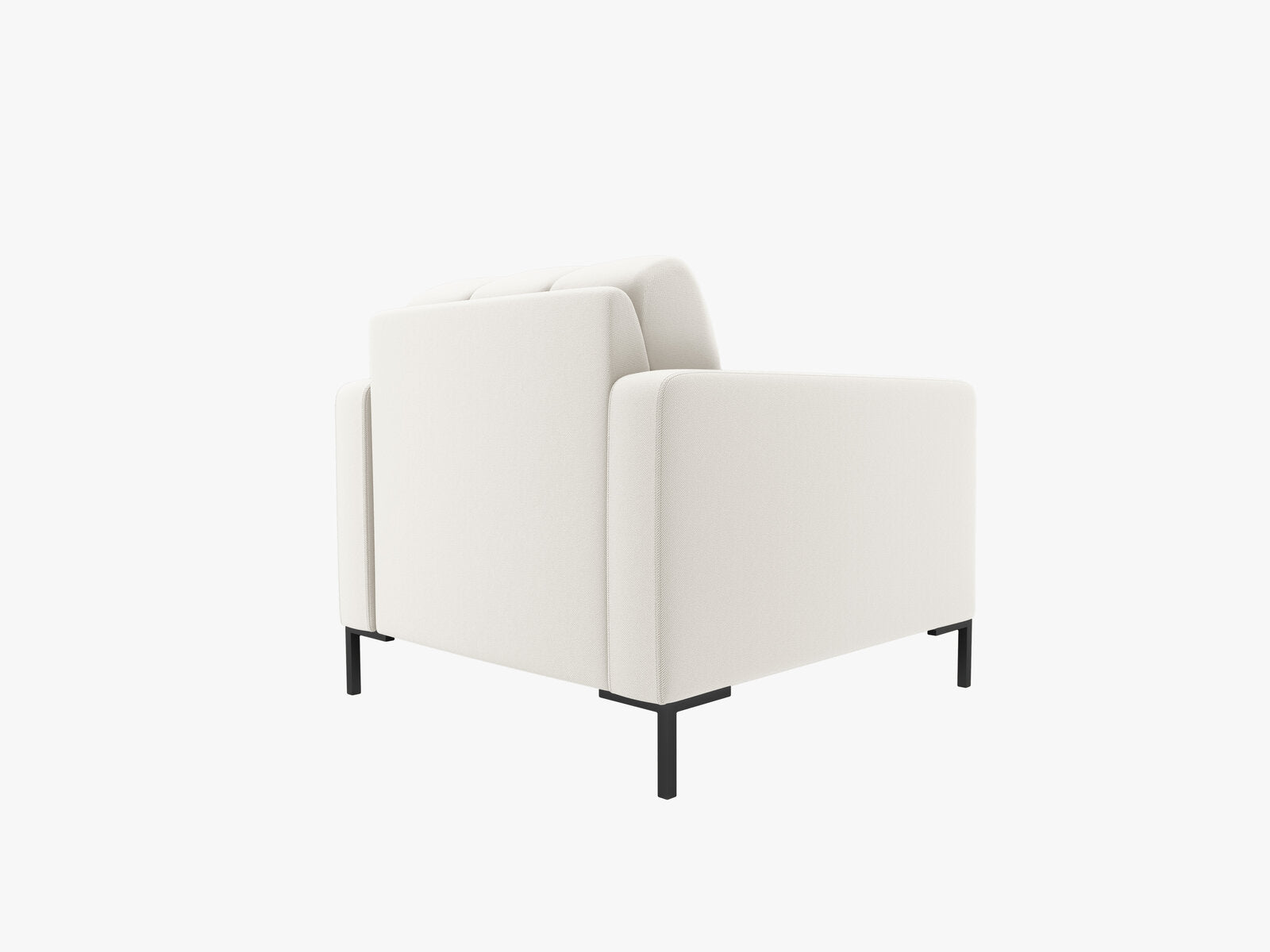 Micadoni Sessel Mamaia 1-Sitzer Strukturierter Stoff Neve Helles Beige schwarze Beine