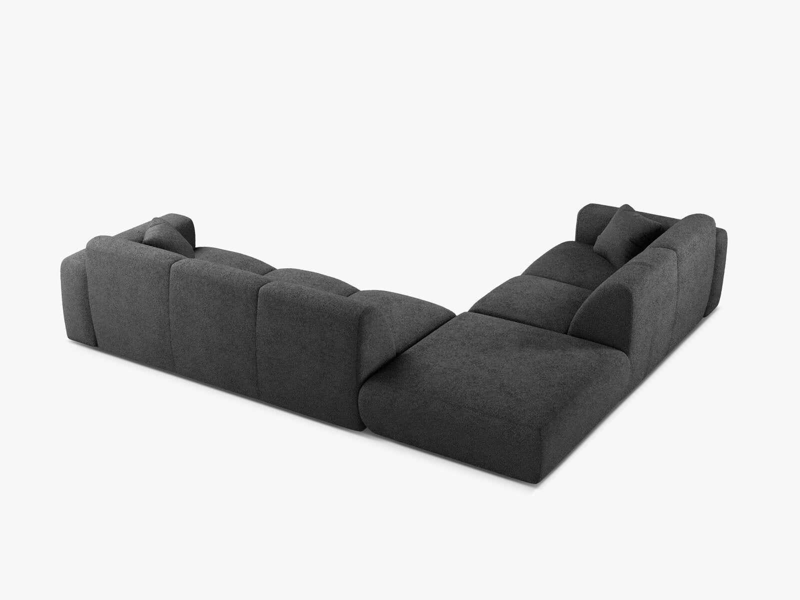 Micadoni Ecksofa Molino 6-Sitzer Links Boucle Baloo Dunkelgrau