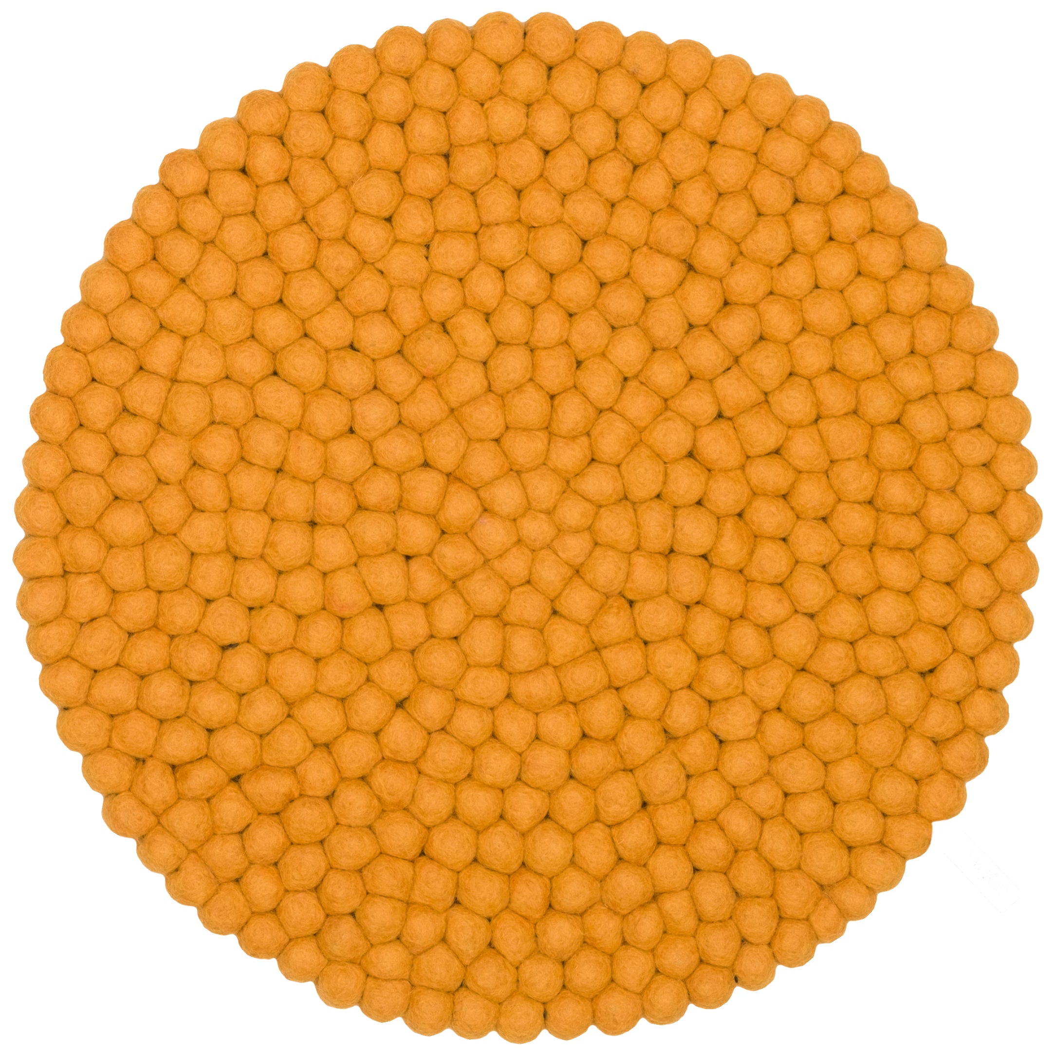 myfelt Risa Filzkugel-Sitzauflage Ockergelb Ø 36 cm