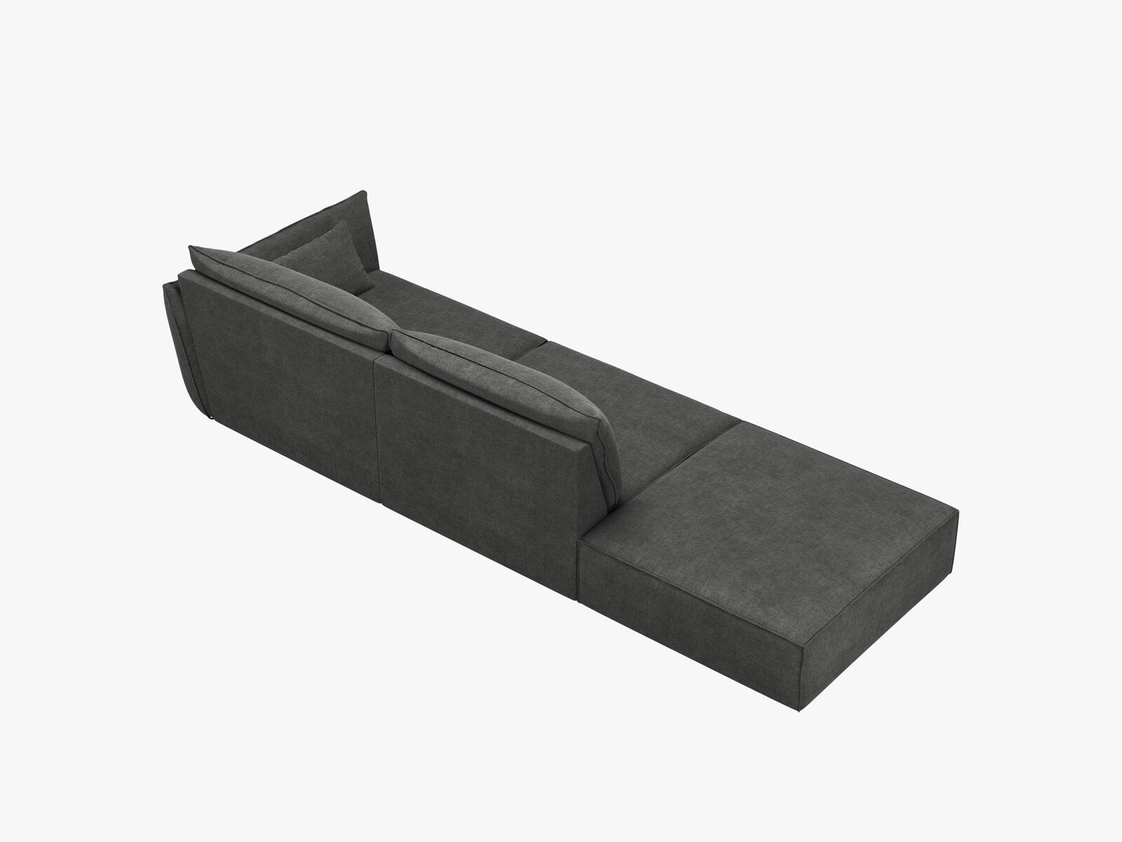 Micadoni Sofa Kaelle 4-Sitzer Links Chenille Over The Horizon Dunkelgrau