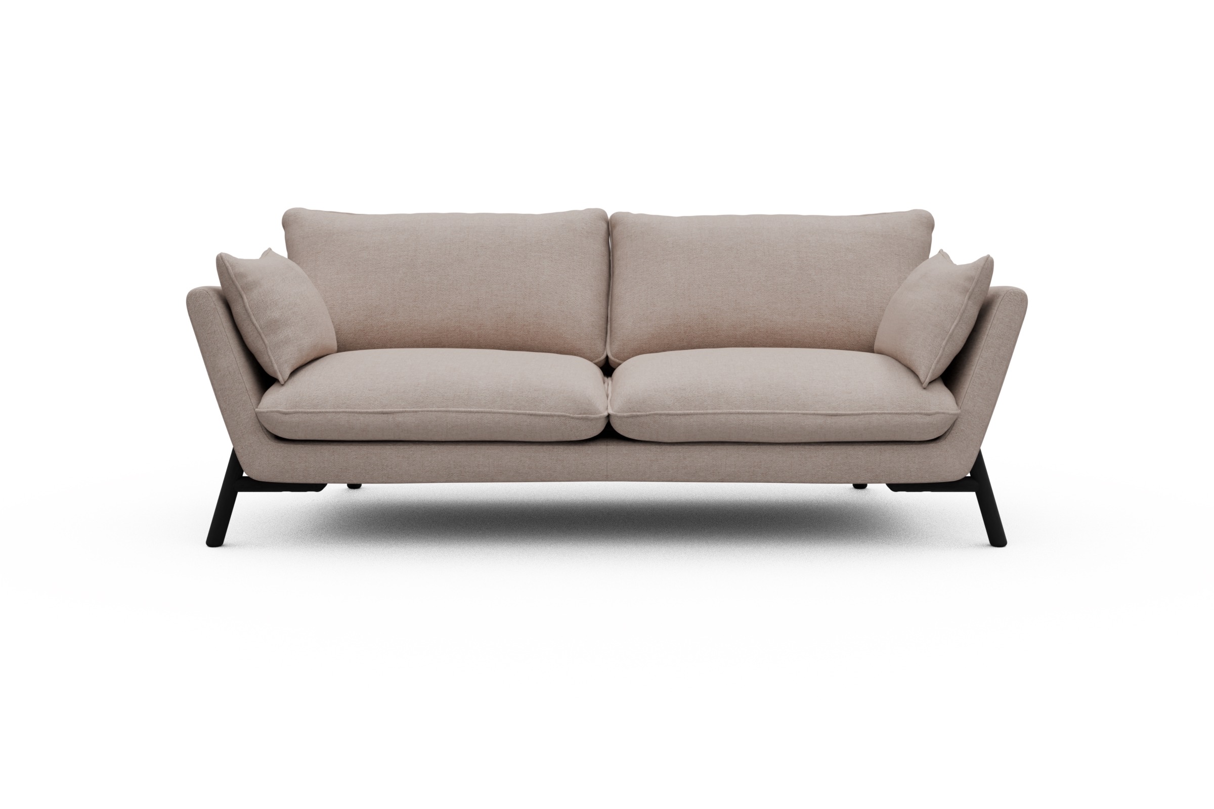 Skandi Home Sofa Emil 3-Sitzer Beinfarbe Eiche Schwarz Weda-Sand moebelfaktor
