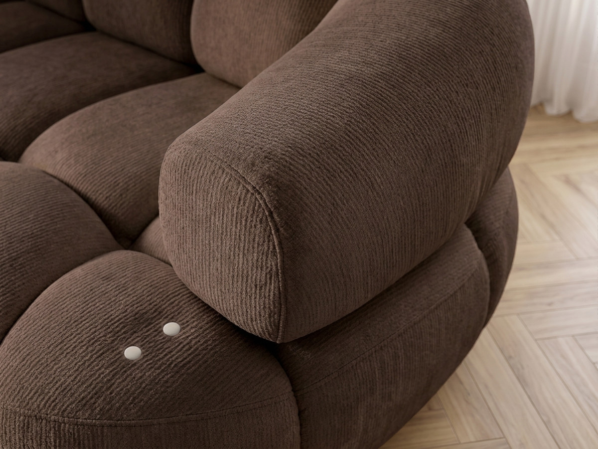 Bobochic Lovely Ecksofa mit Schlaffunktion Stoff Braun Ecke links
