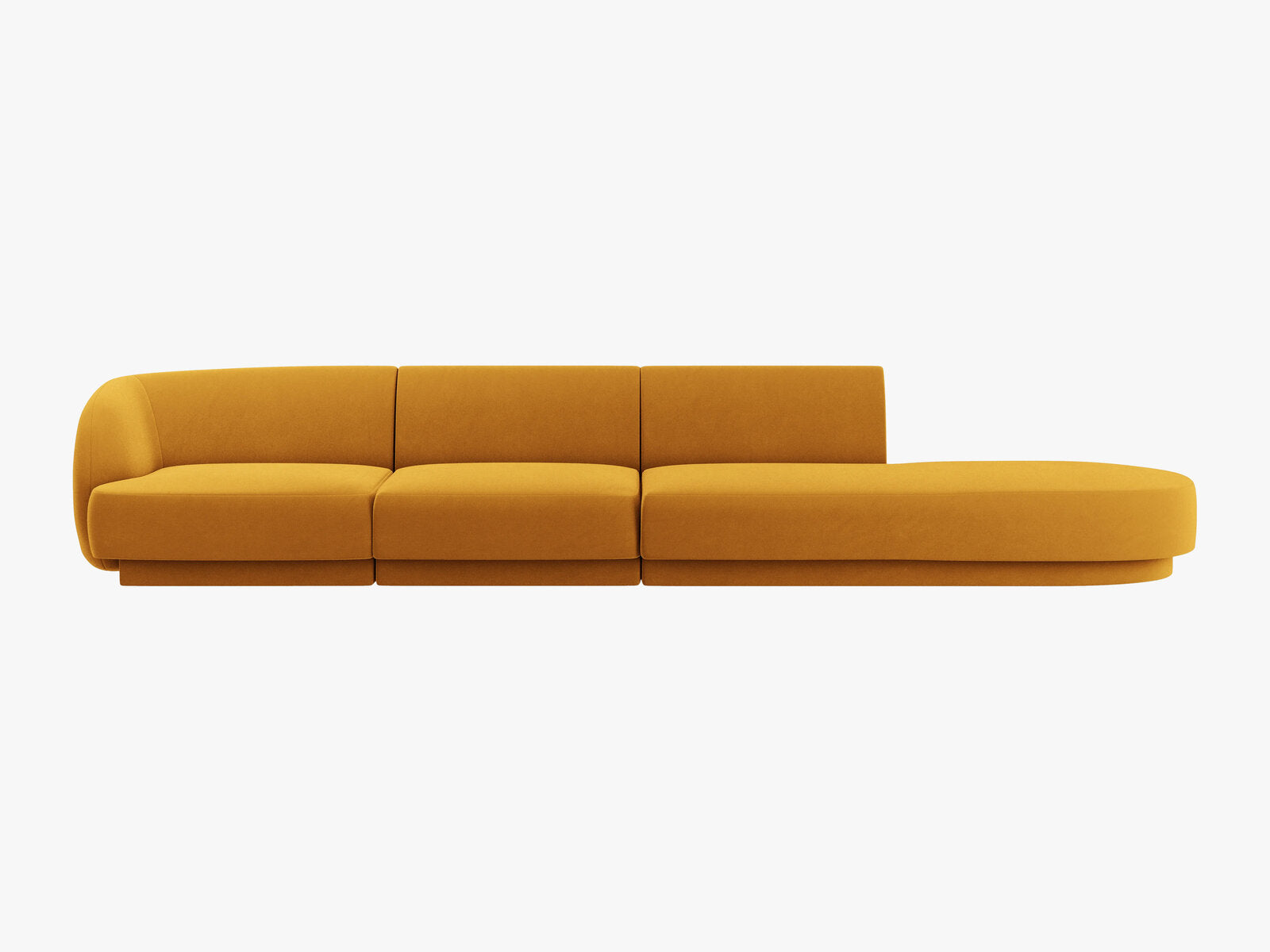 Micadoni Sofa Miley 4-Sitzer Rechts Samt Bluvel Gelb
