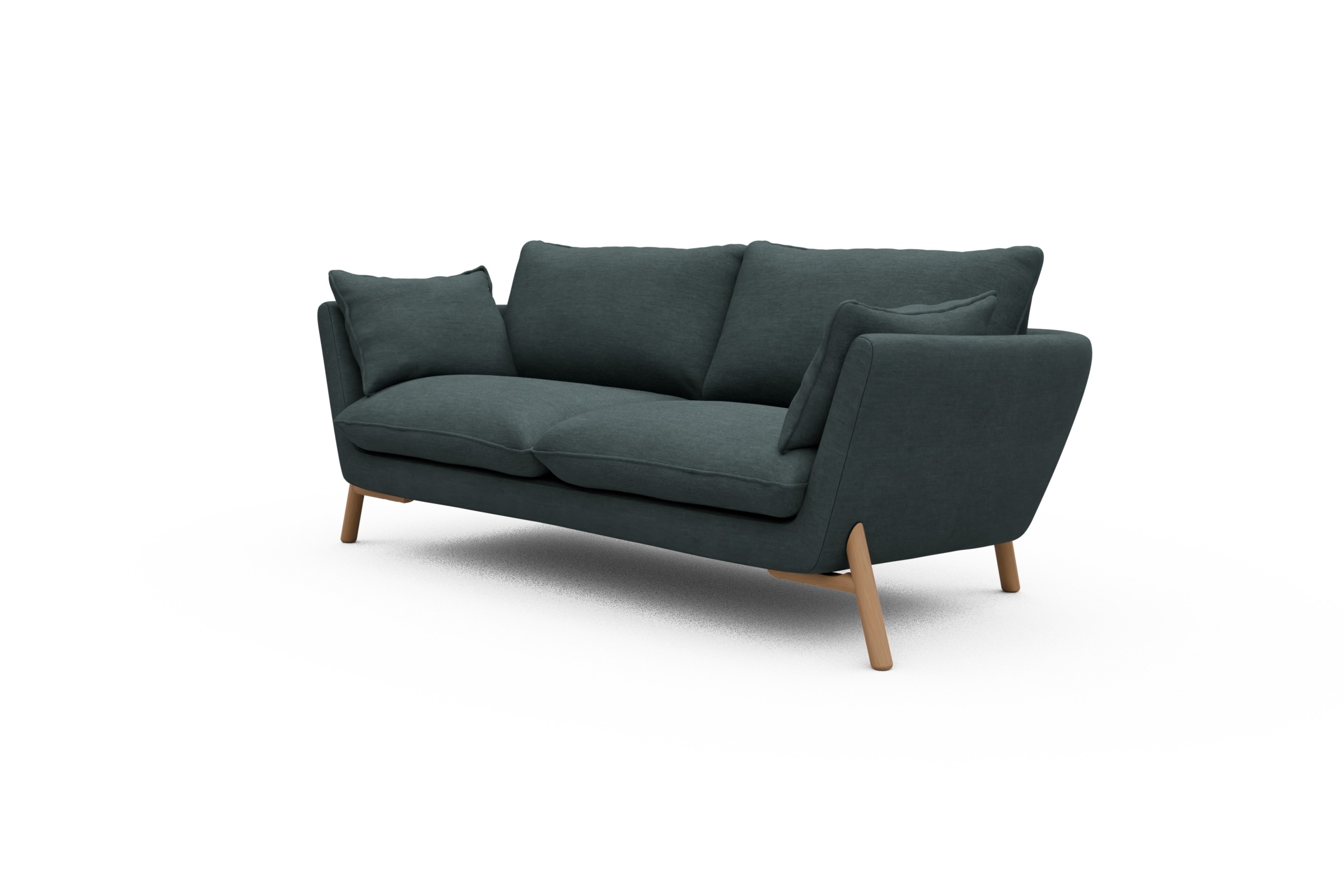 Sofa Emil 2-Sitzer Beinfarbe Eiche Natur Vivus-Blue