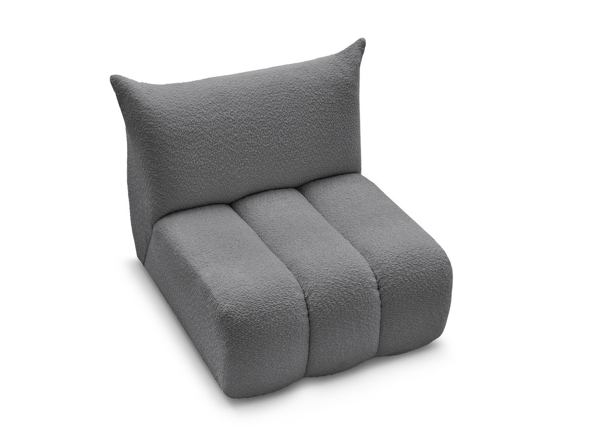 Bobochic Azra Sofamodul 1-Sitzer 90 × 112 cm Bouclé-Stoff Dunkelgrau