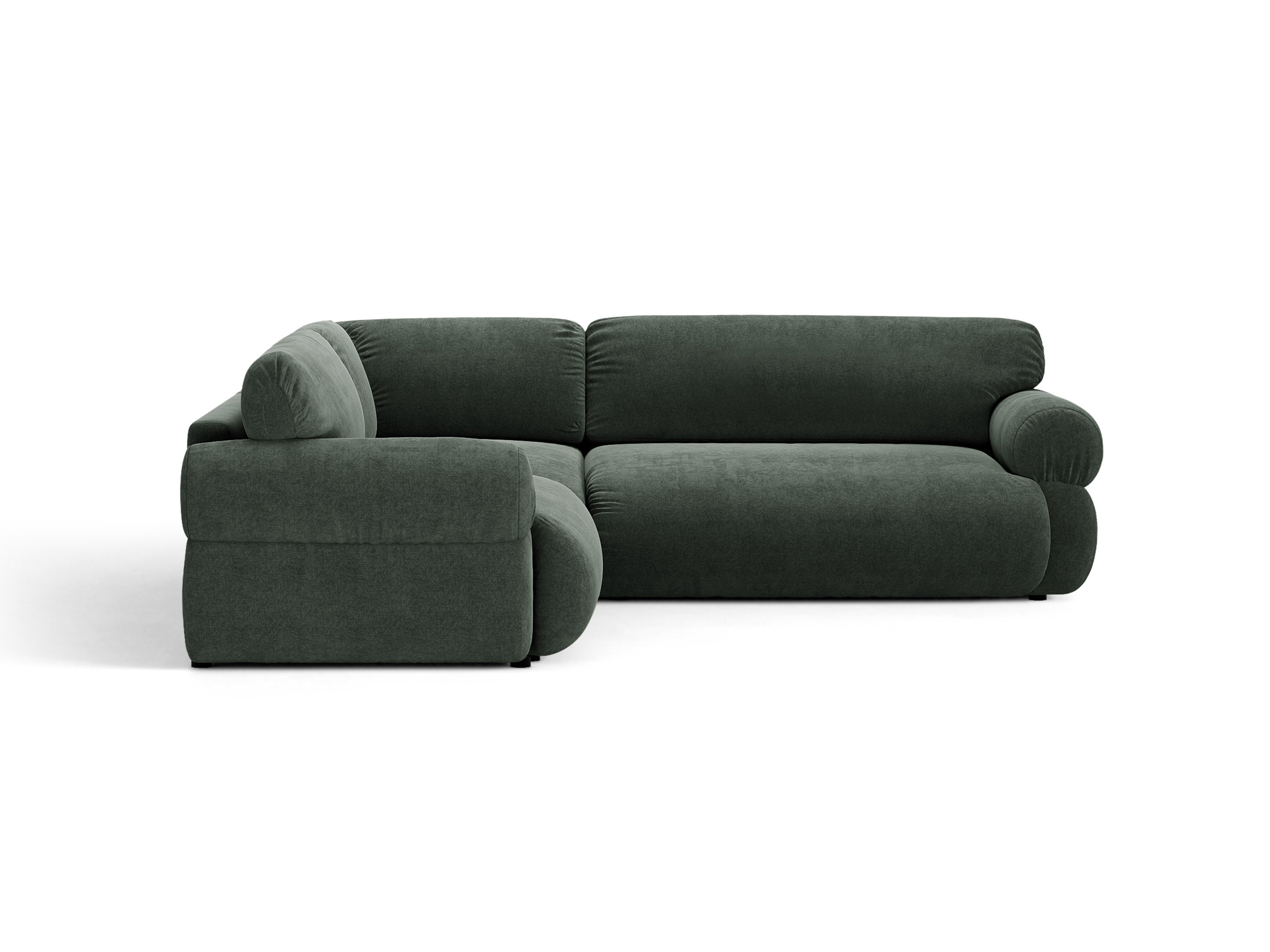 Micadoni Ophelia Symmetrisches Ecksofa Strukturierter Stoff Liberty Moosgrün