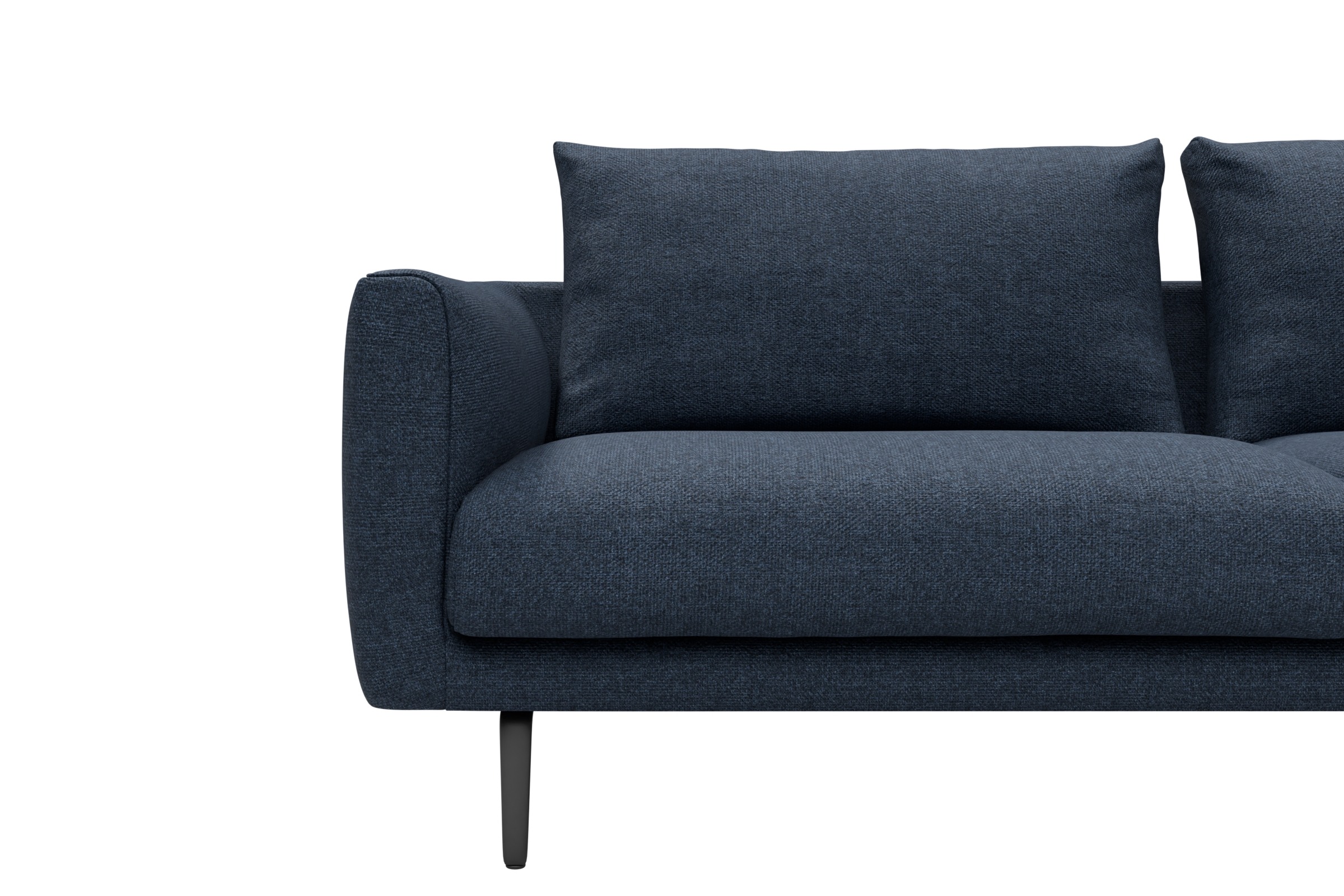 Ecksofa Karl Relax-Ecke rechts mit 2,5-Sitzer Sama-Deep-Blue