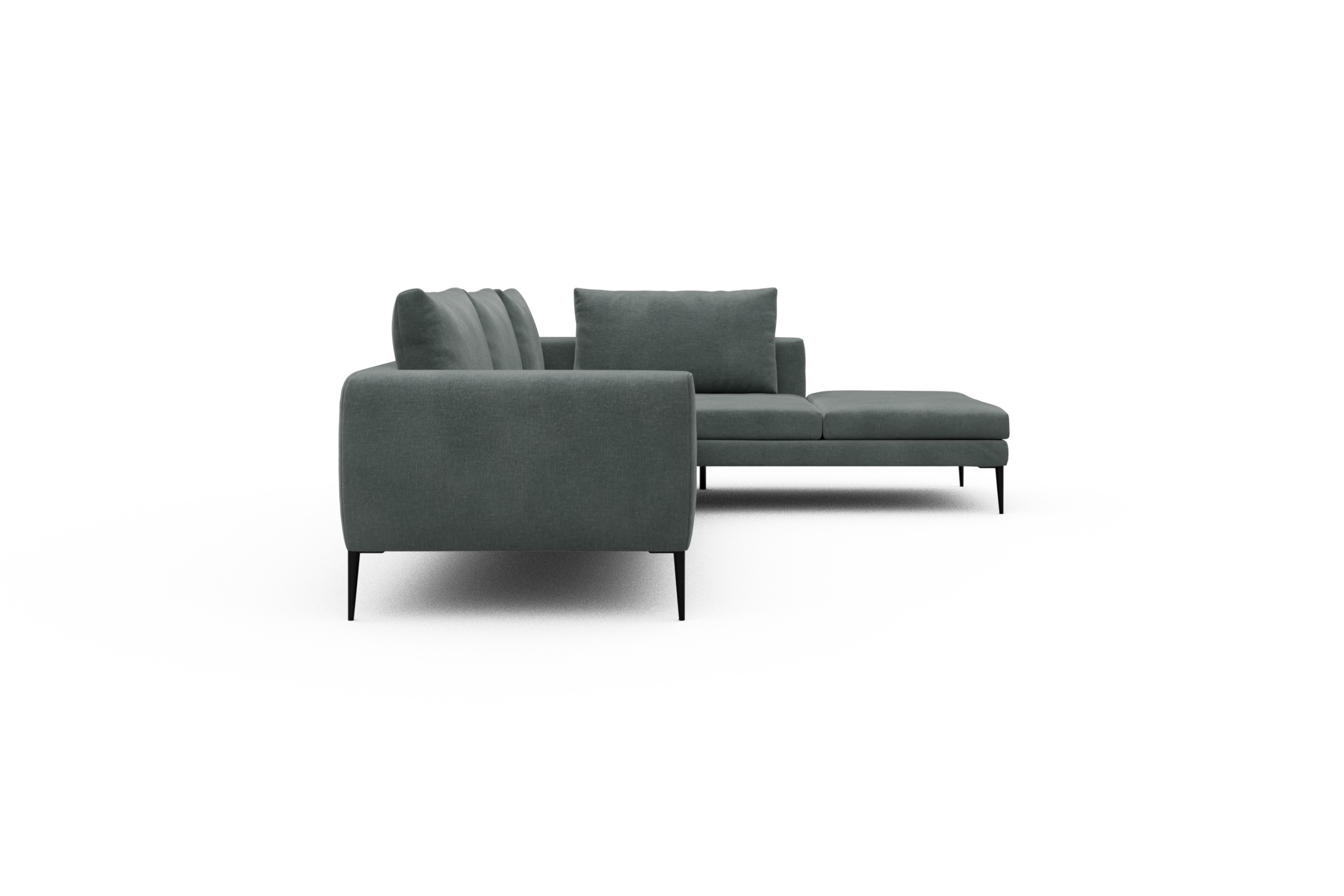 Ecksofa Paul Relax-Ecke links mit 3-Sitzer Smooth-Silver-Grey