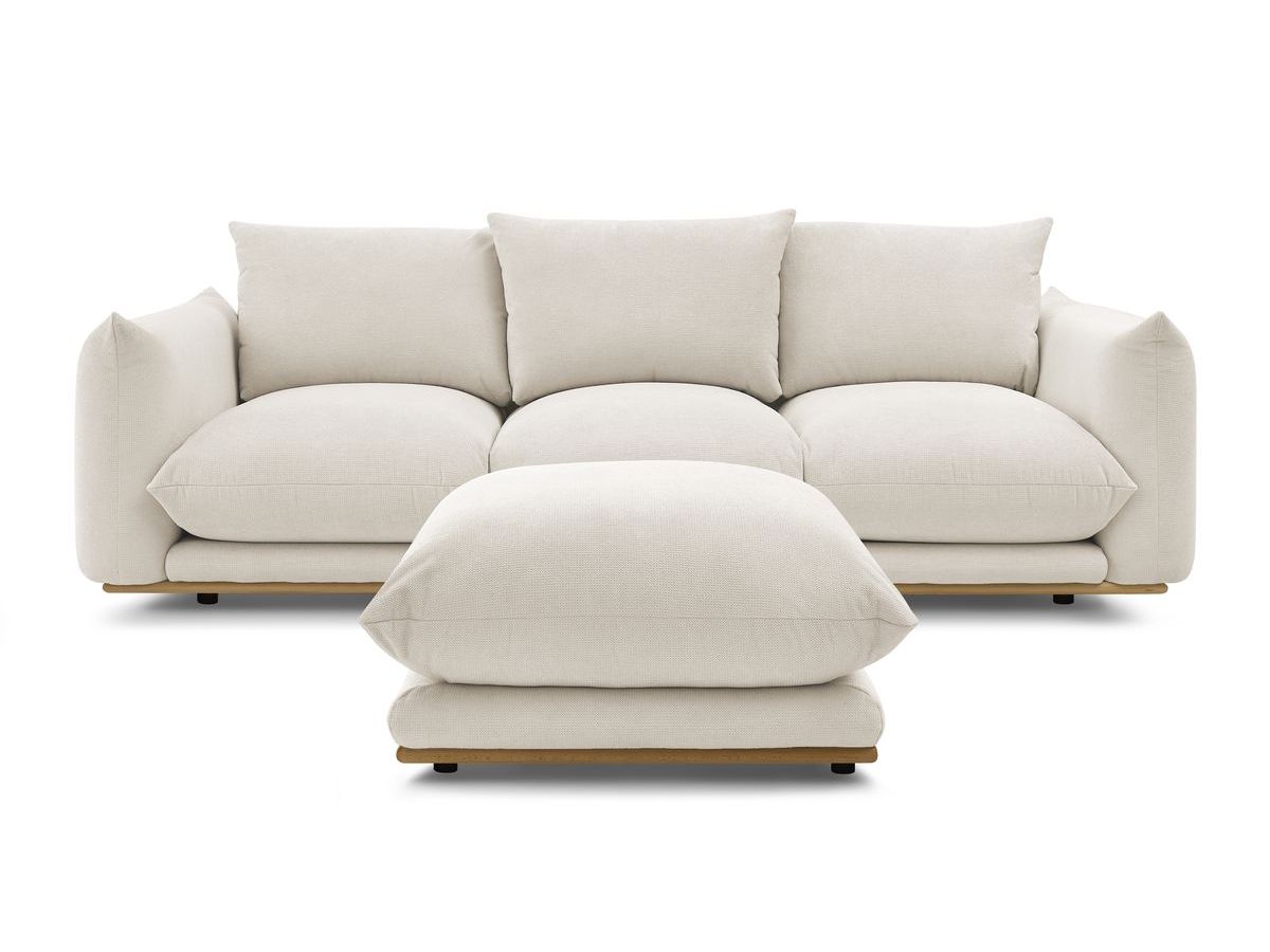 Bobochic Ernest Sofa 4-Sitzer mit Pouf Stoff Beige