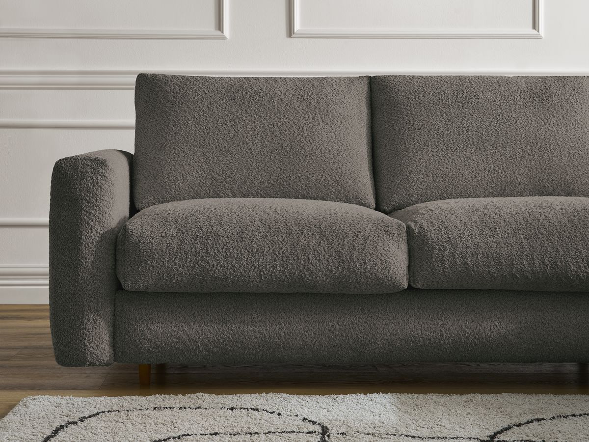 Bobochic Cocoone Schlafsofa 3-Sitzer Bouclé-Stoff Braun, Liegefläche 160 × 200 cm