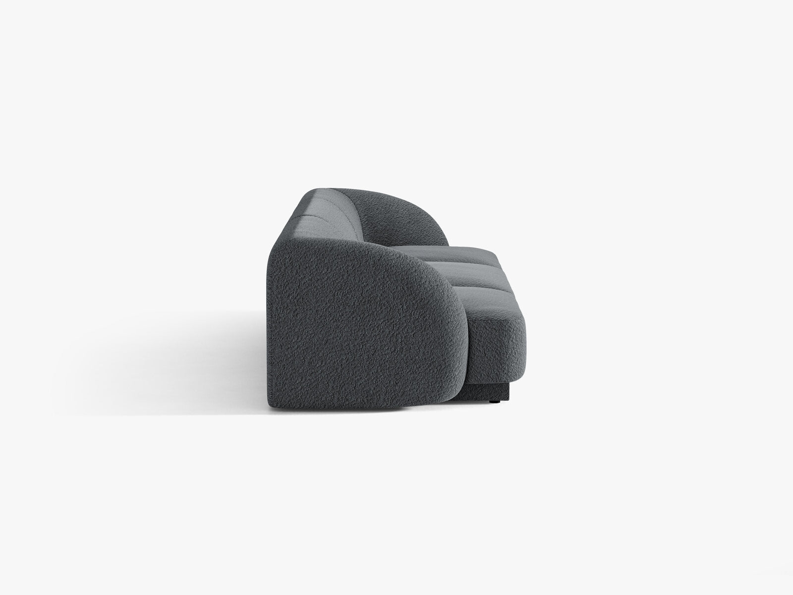 Micadoni Sofa Miley 3-Sitzer Boucle Baloo Dunkelgrau