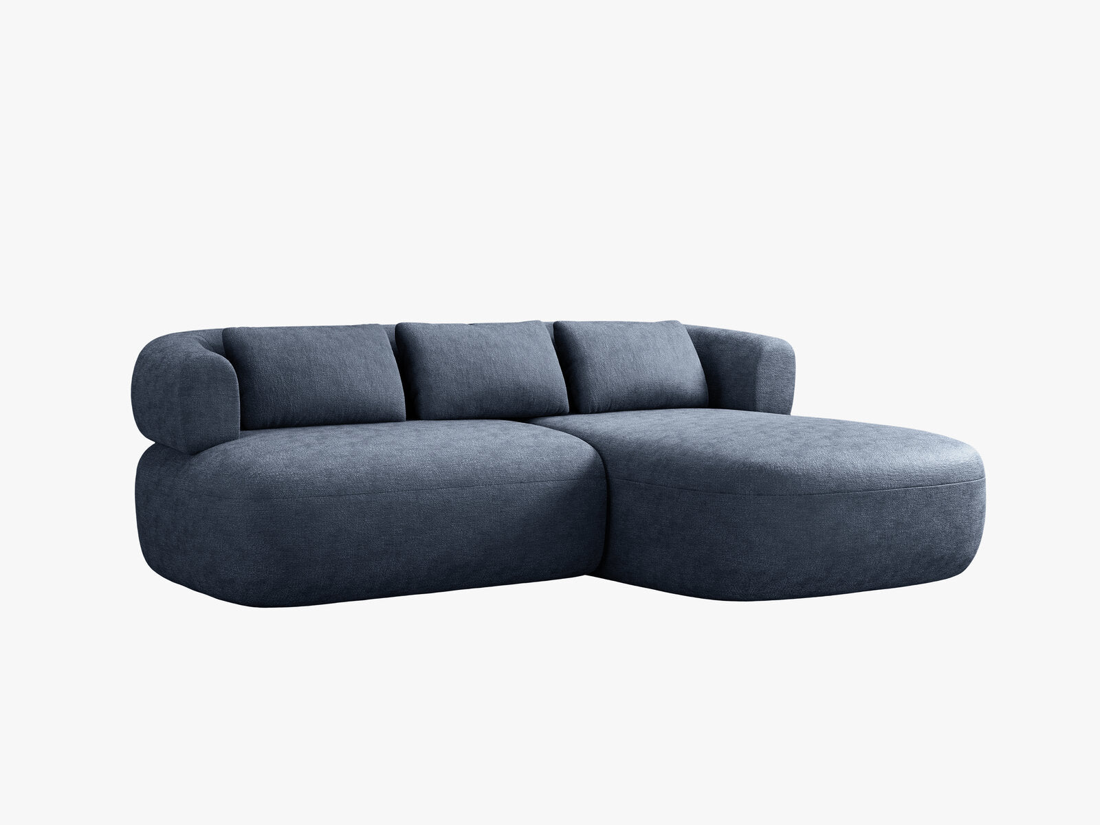 Micadoni 5-Sitzer Ecksofa Jenny Kleine Version Rechts Chenille Perfect Harmony Dunkelblau
