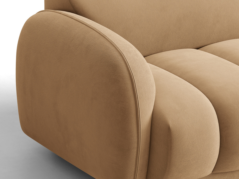 Cosmopolitan Design Ecksofa Bilbao 3-Sitzer Samt Casino Mandelbeige Links