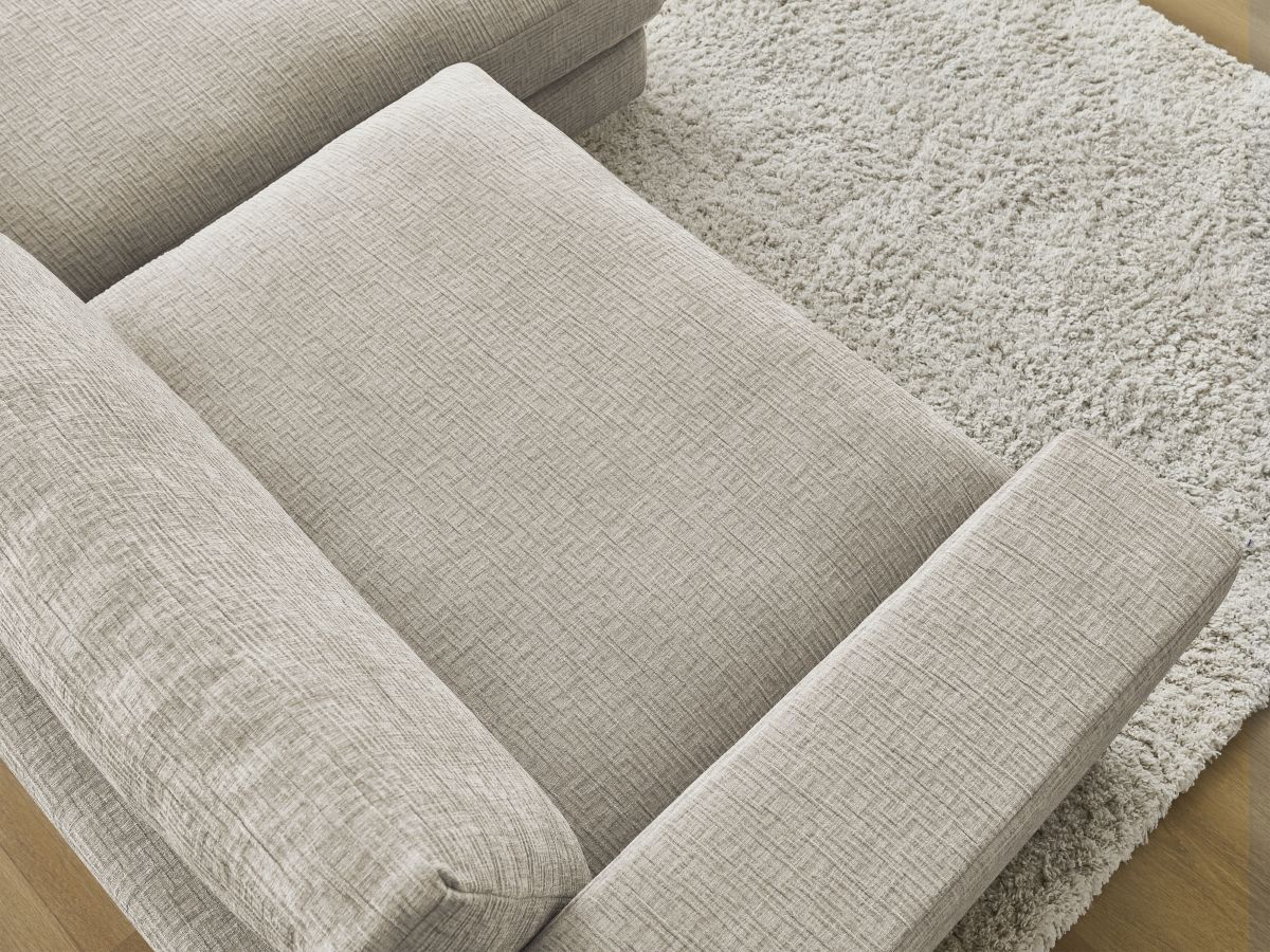 Bobochic Leonard Ecksofa 274 × 159 cm Strukturstoff Beige Ecke rechts