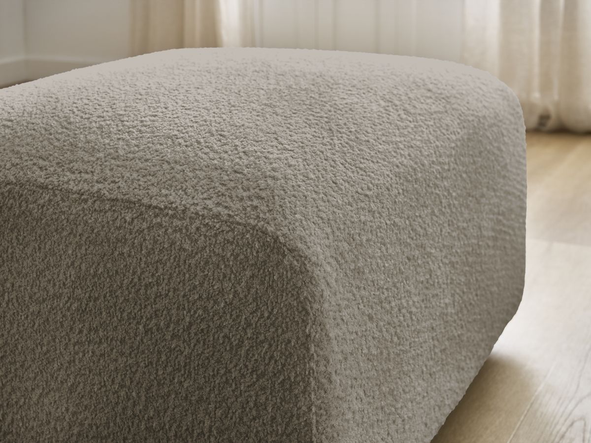 Bobochic Tina Pouf Bouclé-Stoff Taupe