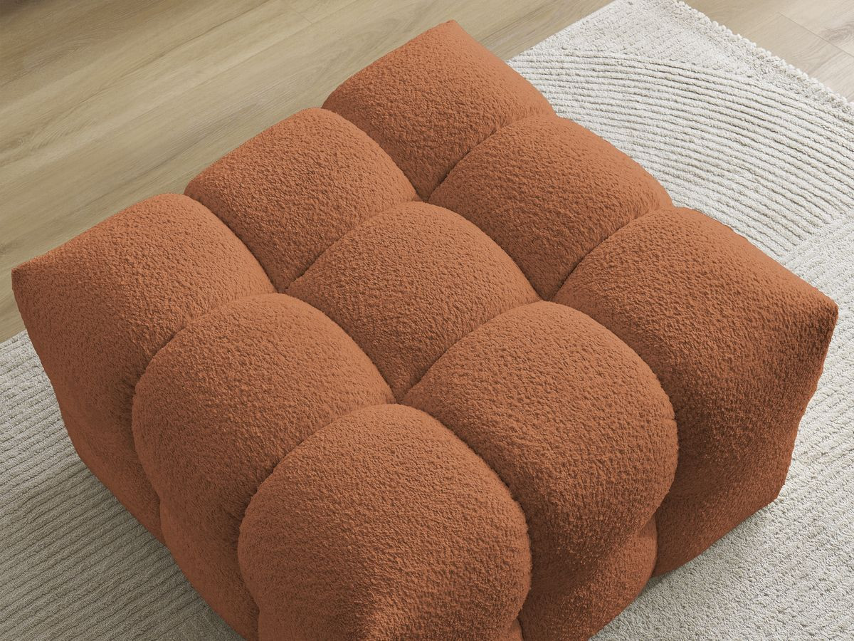 Bobochic Cloud Pouf Bouclé-Stoff Orange