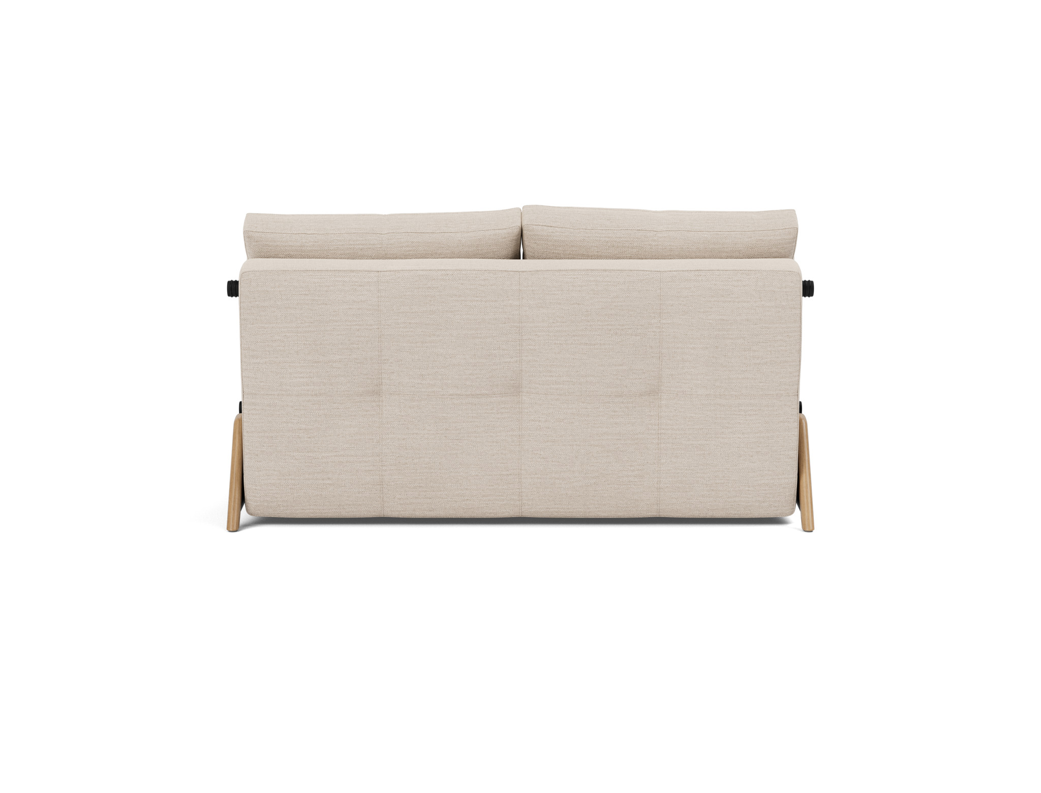 Schlafsofa Cubed 140 Webstoff Blida 612-Sand-Grey Beine Eiche