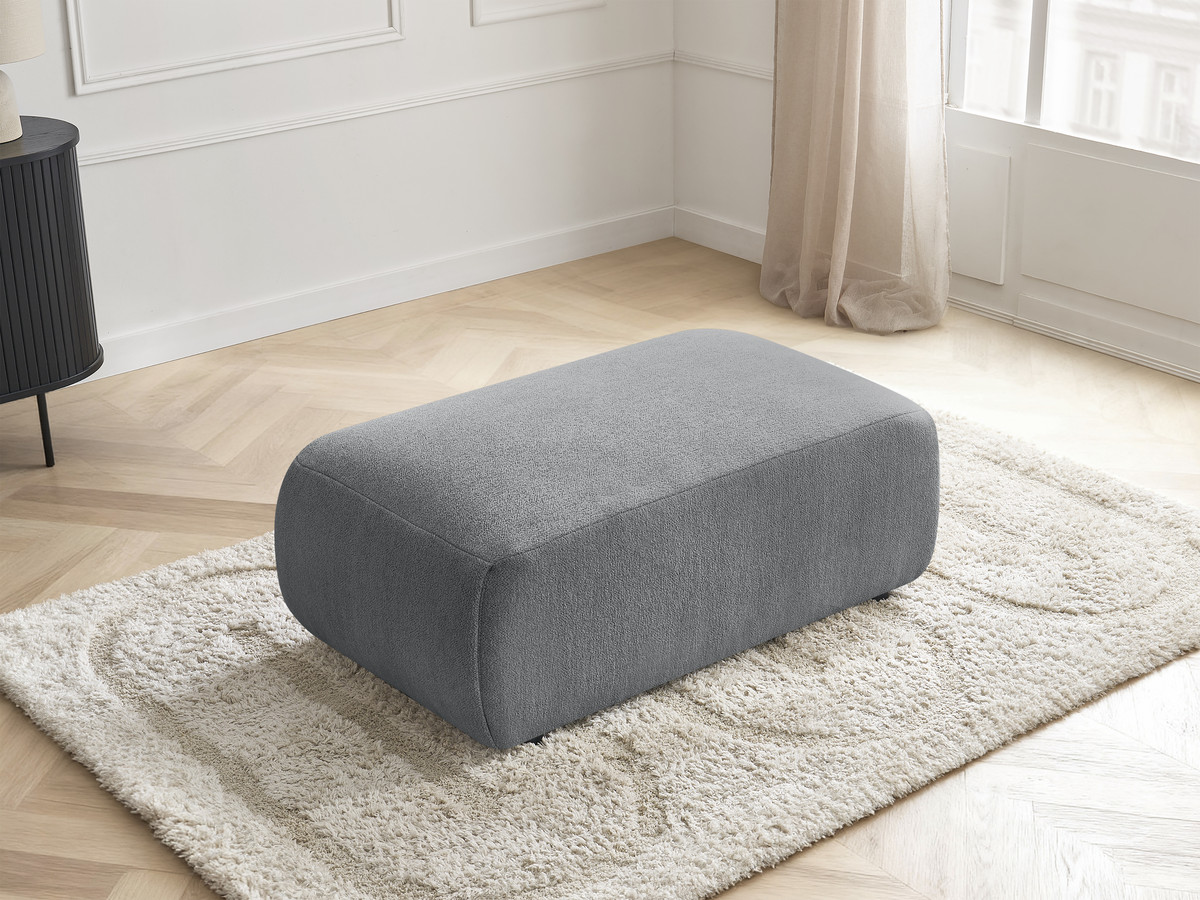 Bobochic Jana Pouf 63 × 114 cm Melange-Stoff Dunkelgrau