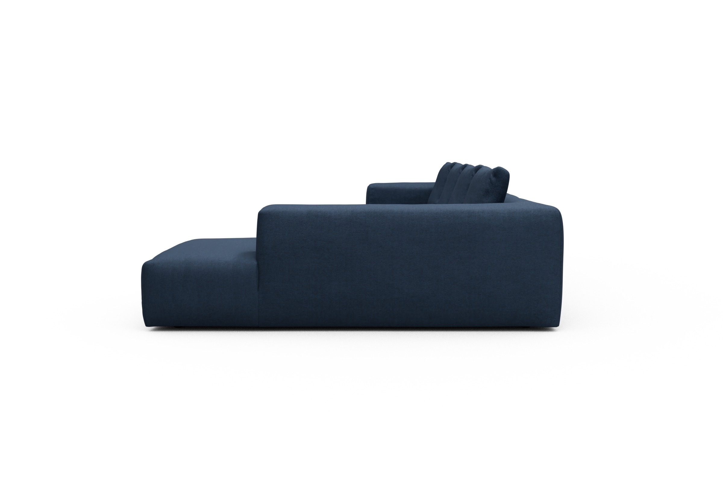 Wohnlandschaft Fred Relax-Ecke rechts mit 2-Sitzer und Chaiselongue links Weda-Blue