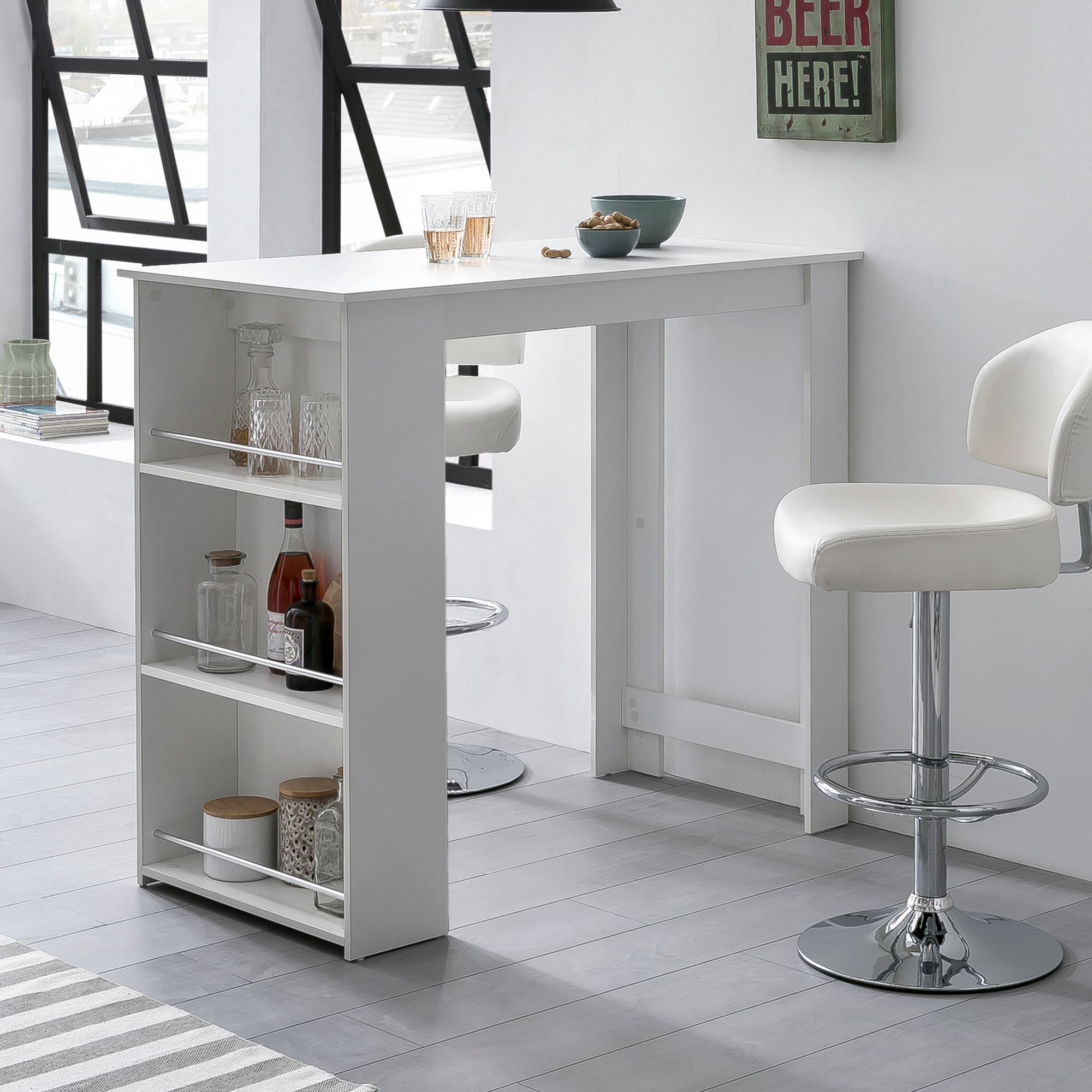 Bartisch Fiska Weiß 120 × 60 × 107,5 cm