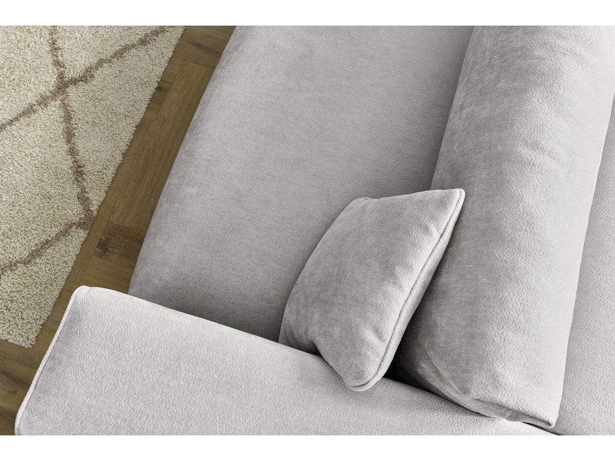 Bobochic Ezechiel Schlafsofa 3-Sitzer mit Bettkasten Stoff Hellgrau