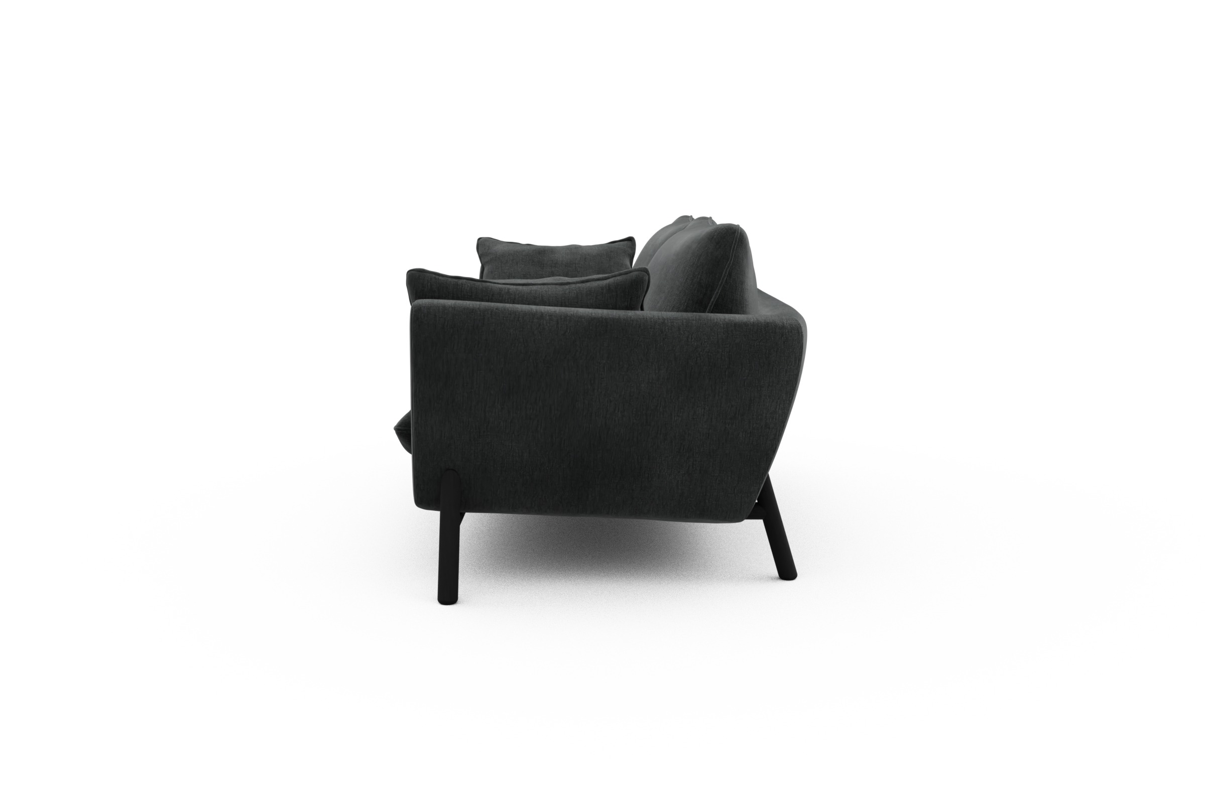 Sofa Emil 2-Sitzer Beinfarbe Eiche Schwarz Smooth-Deep-Warm-Grey