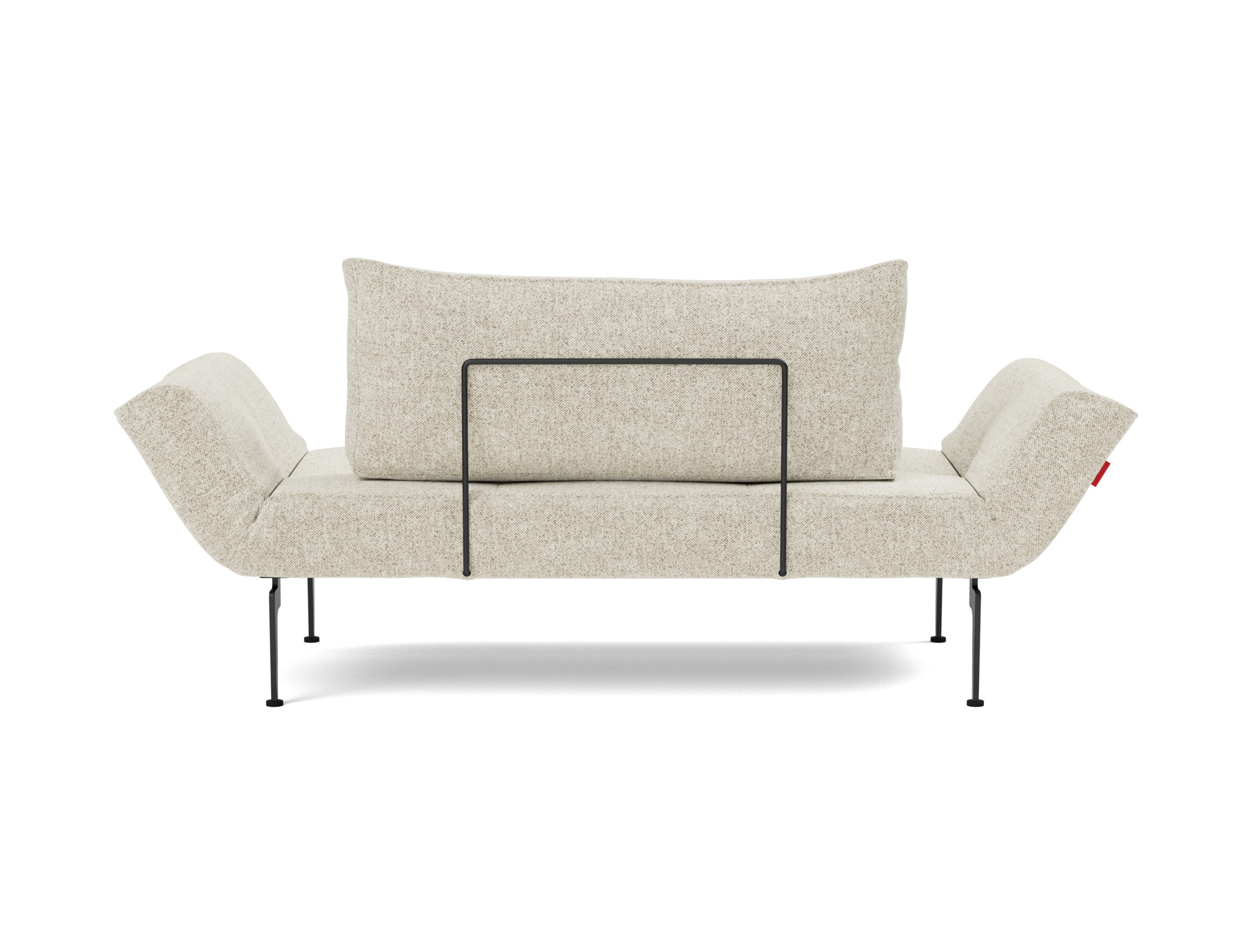 Tagesbett Zeal Strukturierter Stoff Taura 357-Off-White Beine Laser schwarz