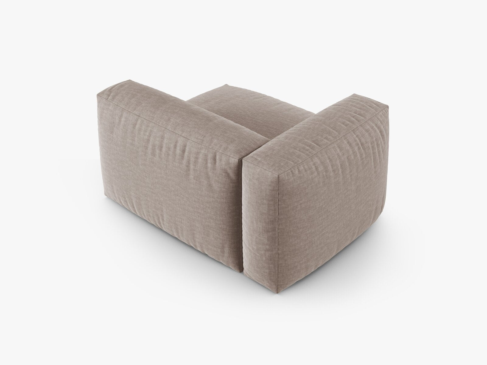 Micadoni Eckmodul mit Armlehne Martina 1-Sitzer 90cm Sitztiefe Links Strukturierter Stoff Boston Dunkelbeige