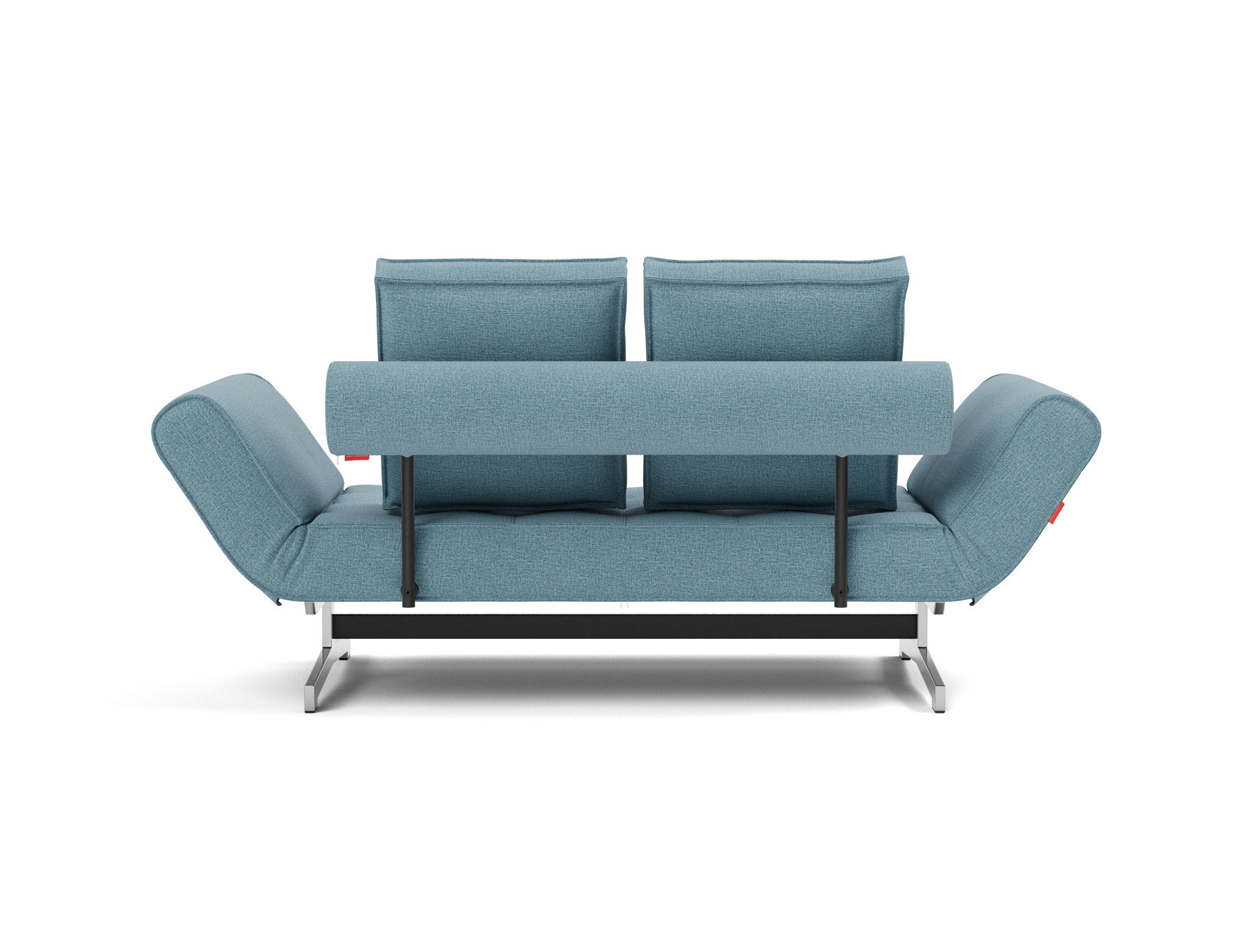 Tagesbett Ghia Flachgewebe Mixed Dance 525-Light-Blue Beine Chrom