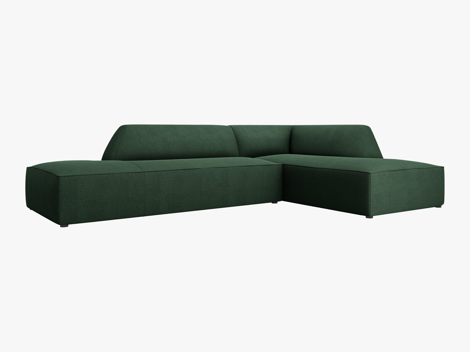 Micadoni Ecksofa Ruby 4-Sitzer Rechts Strukturierter Stoff Ottawa Grün