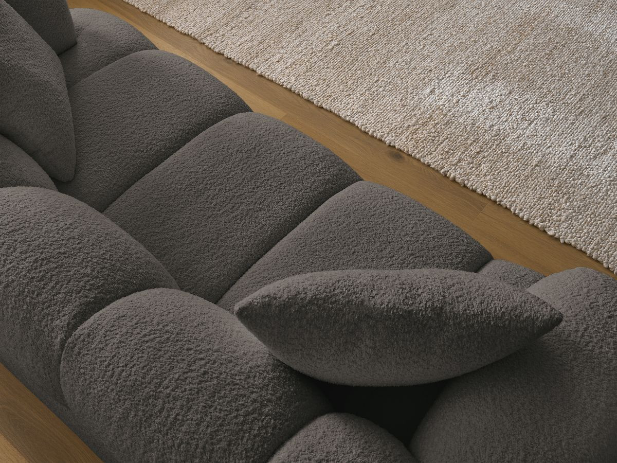 Bobochic Pamira Sofa 2-Sitzer Bouclé-Stoff Braun