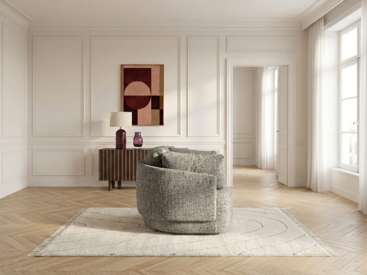 Bobochic Mario Sessel Melange-Stoff Taupe