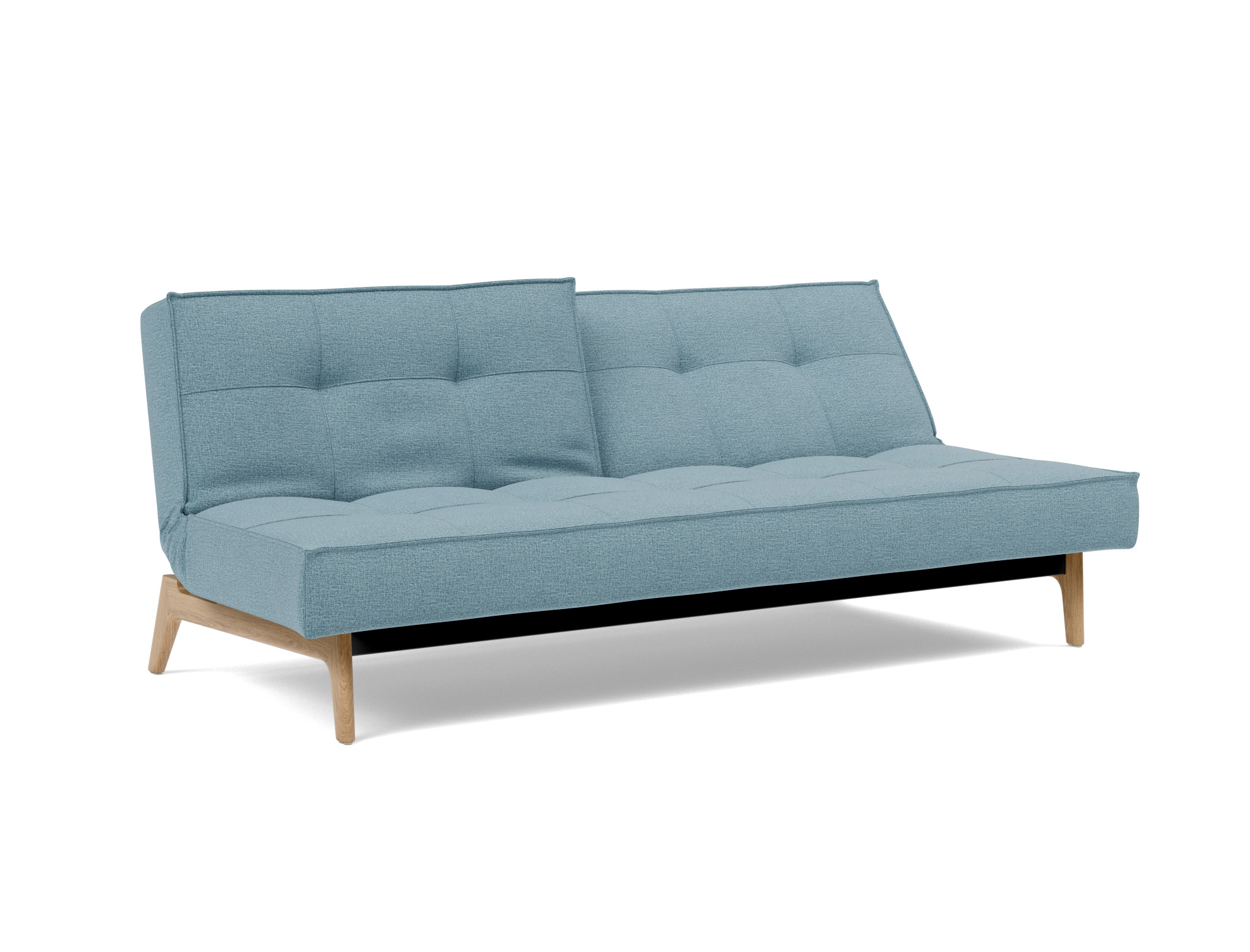 Schlafsofa Splitback Flachgewebe Mixed Dance 525-Light-Blue Beine Eiche